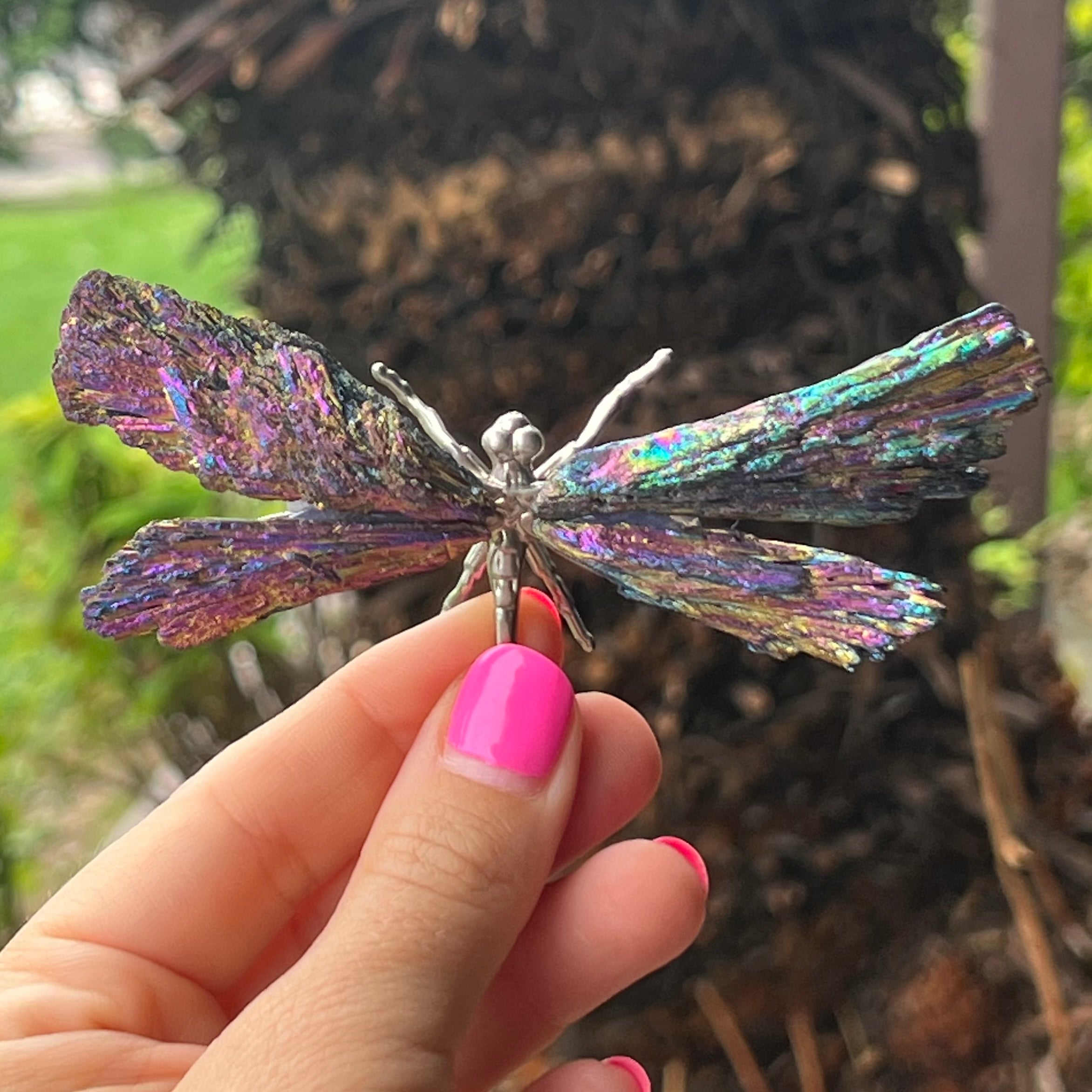 Dragon Fly ~ Rainbow Kyanite Electroplate