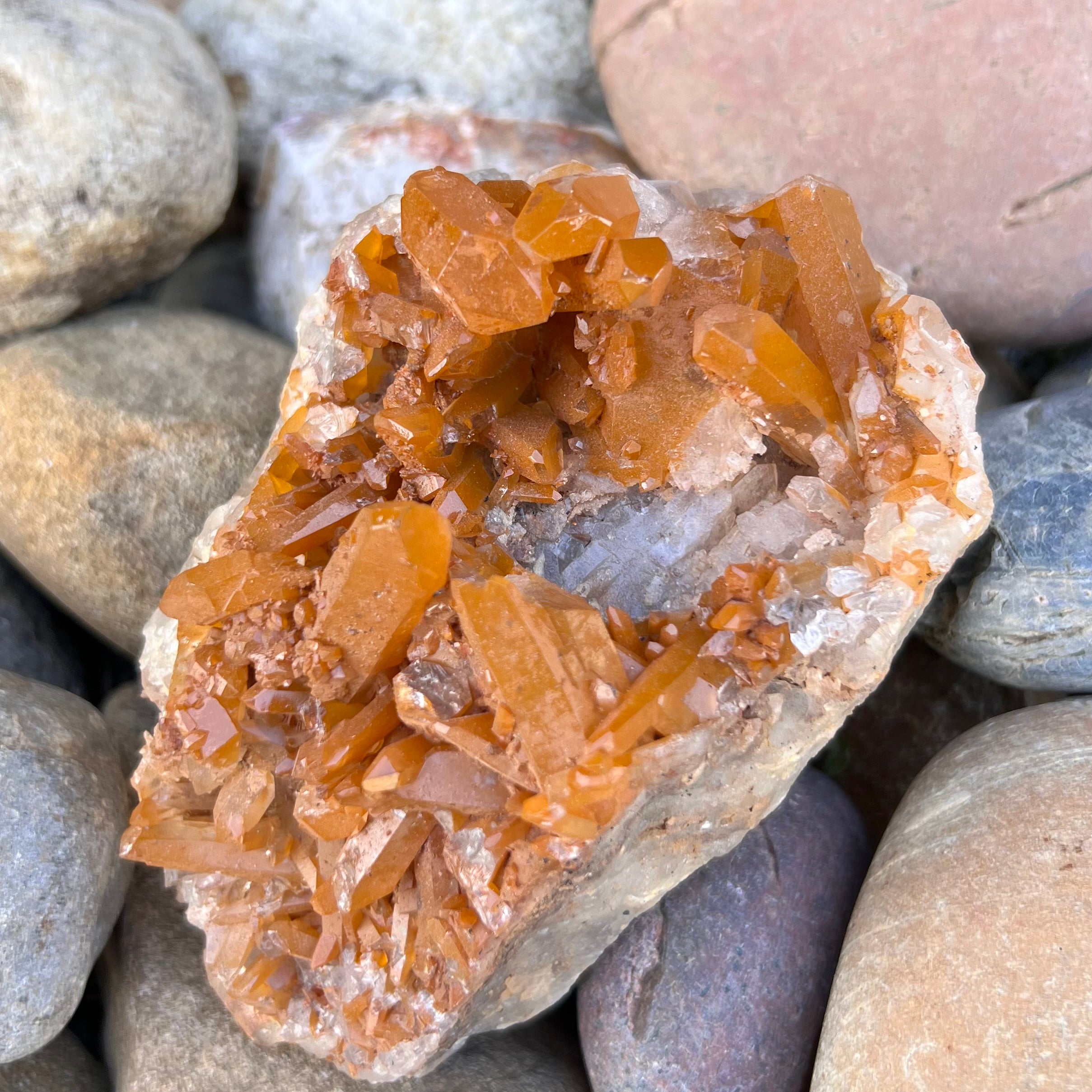 Tangerine Quartz Natural Raw Cluster