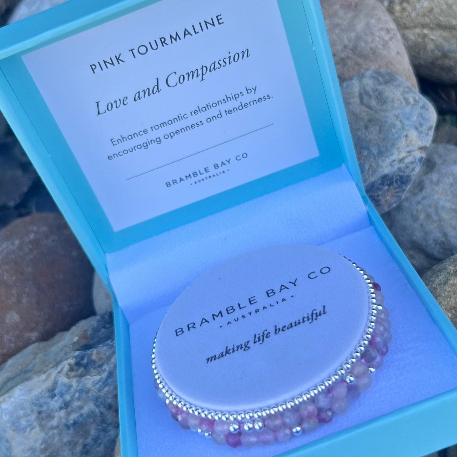 Love & Compassion ~ Pink Tourmaline Triple Bracelet Set