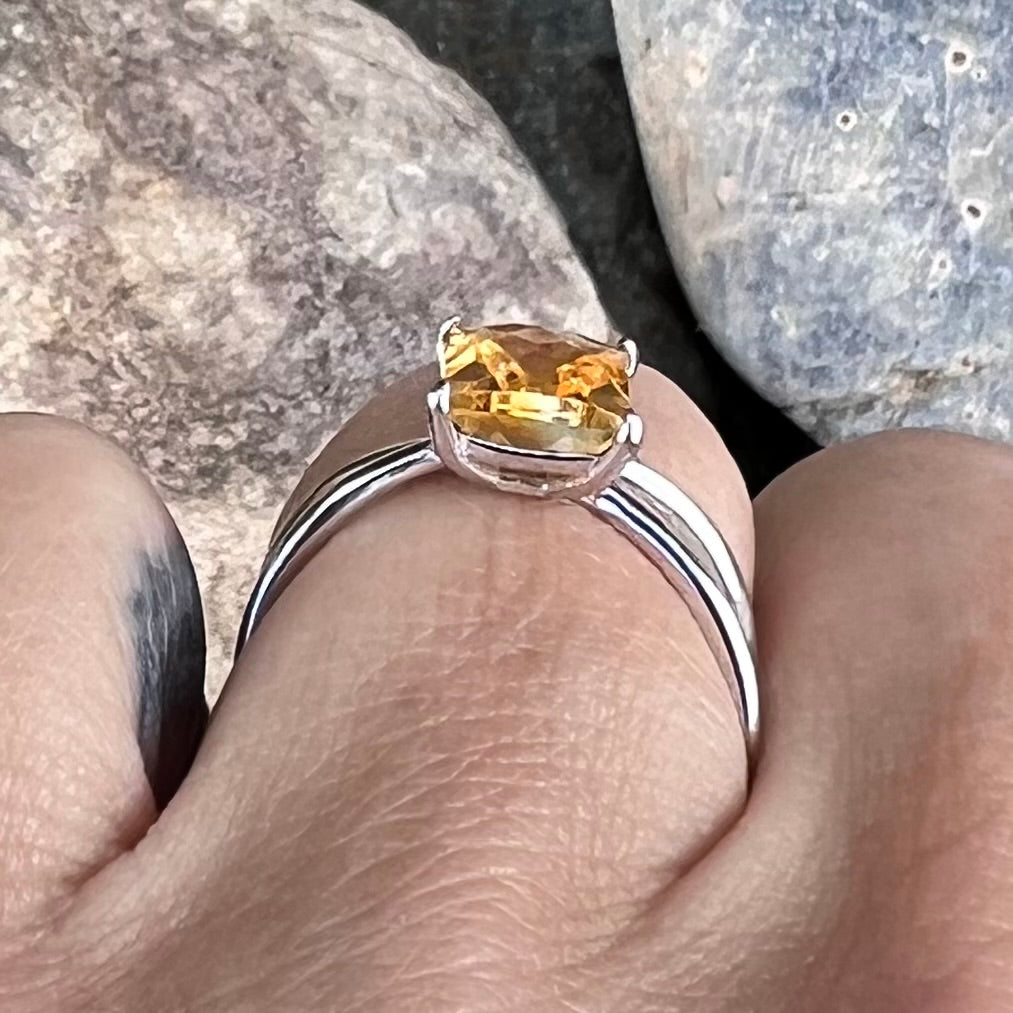 Citrine Sterling Silver Ring ~ 9