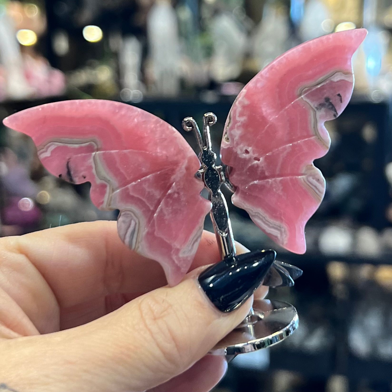 Mini Rhodochrosite Butterfly on Stand