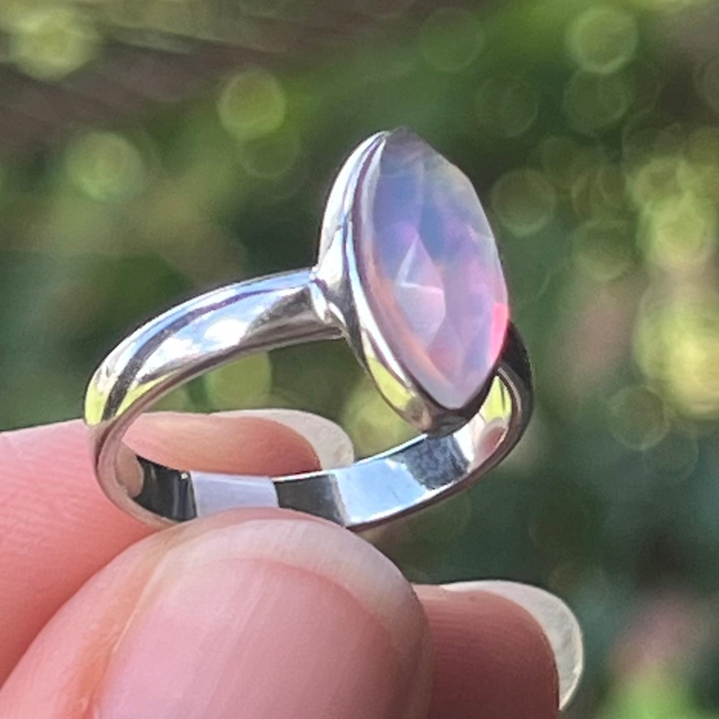 Opal ~ Sterling Silver Ring ~ Size 5