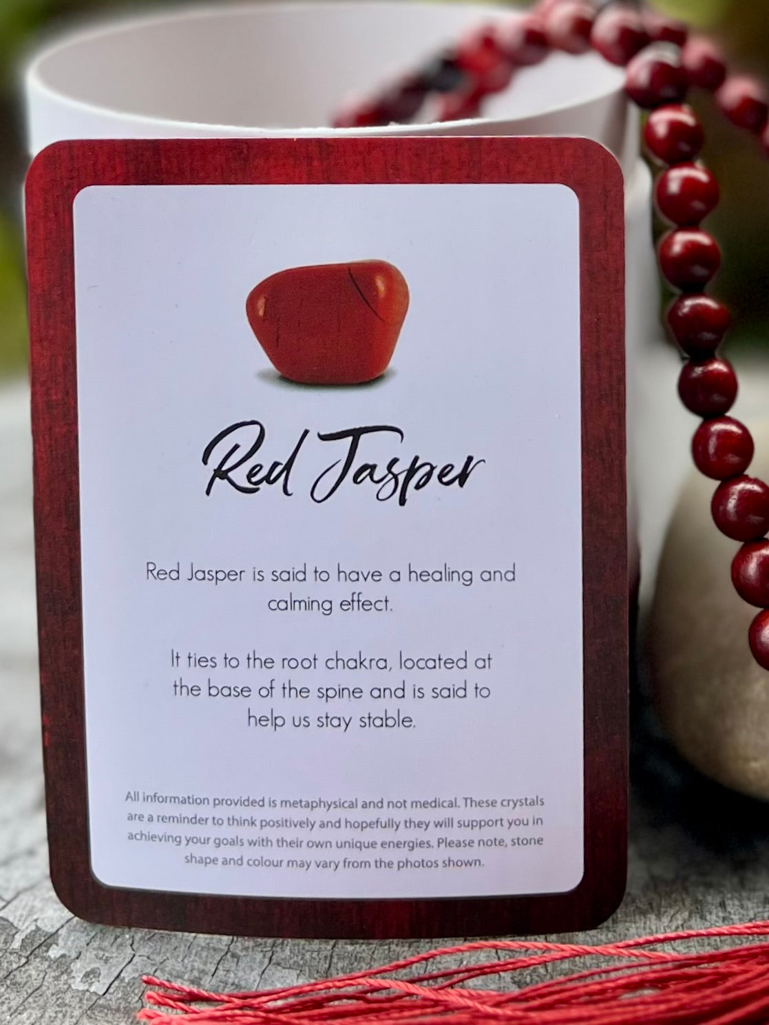 Grounding~ Rosewood and Red Jasper ~ Meditation Necklace