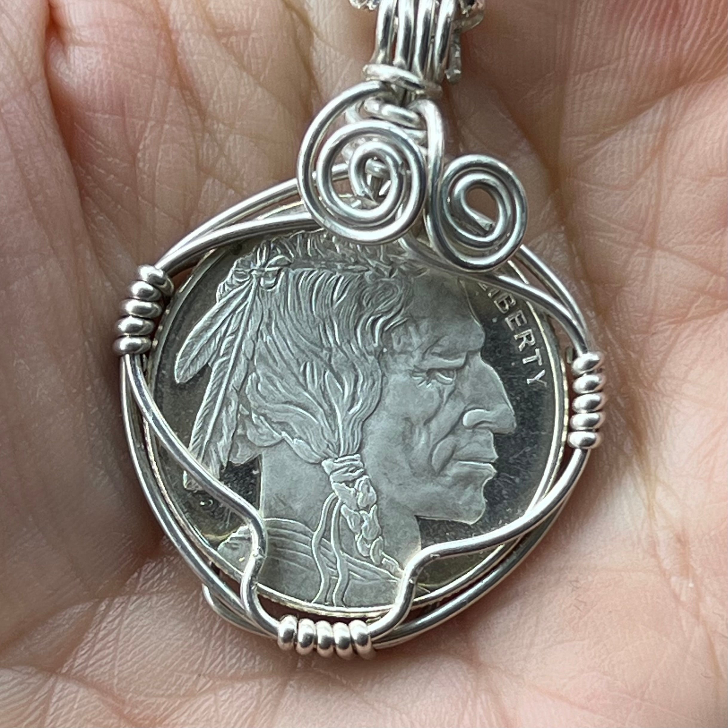 Sterling Silver Wrapped Coin ~ Handmade