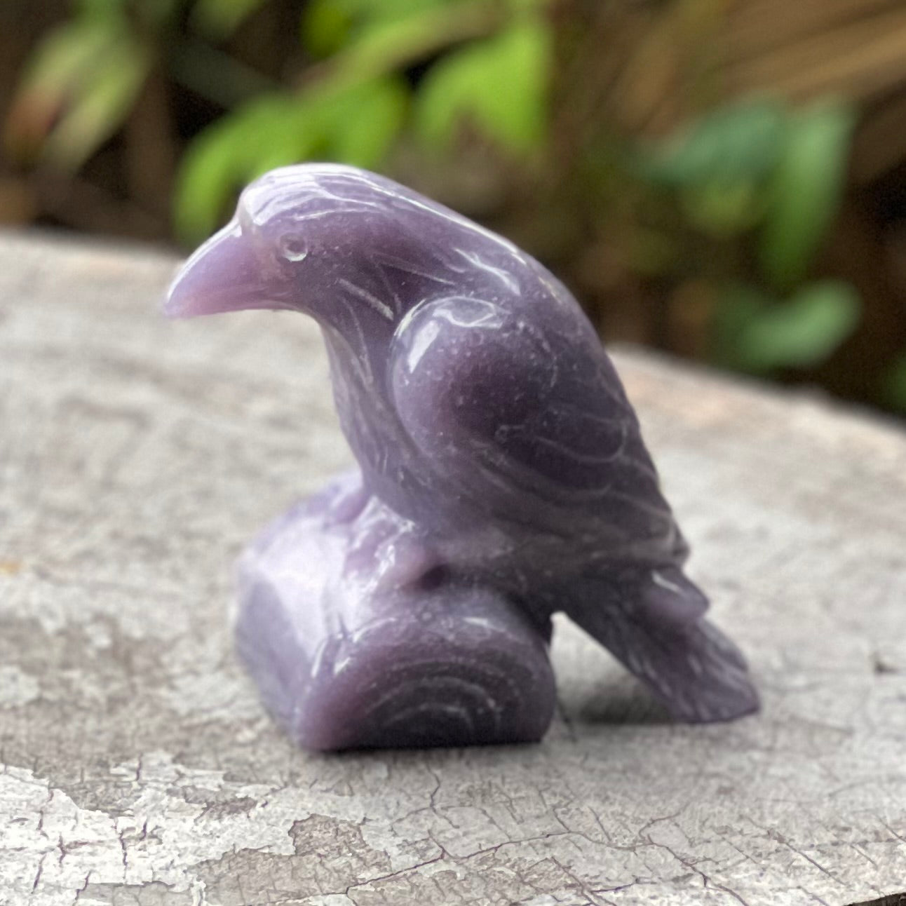 Raven Carving ~ Lepidolite