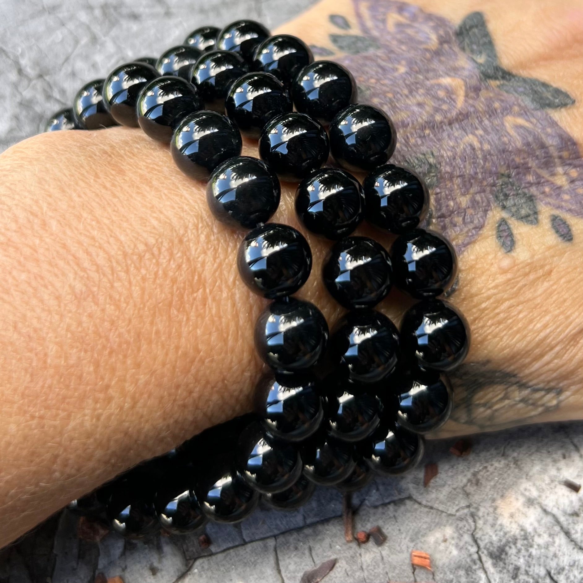 Black Obsidian Beaded Bracelet