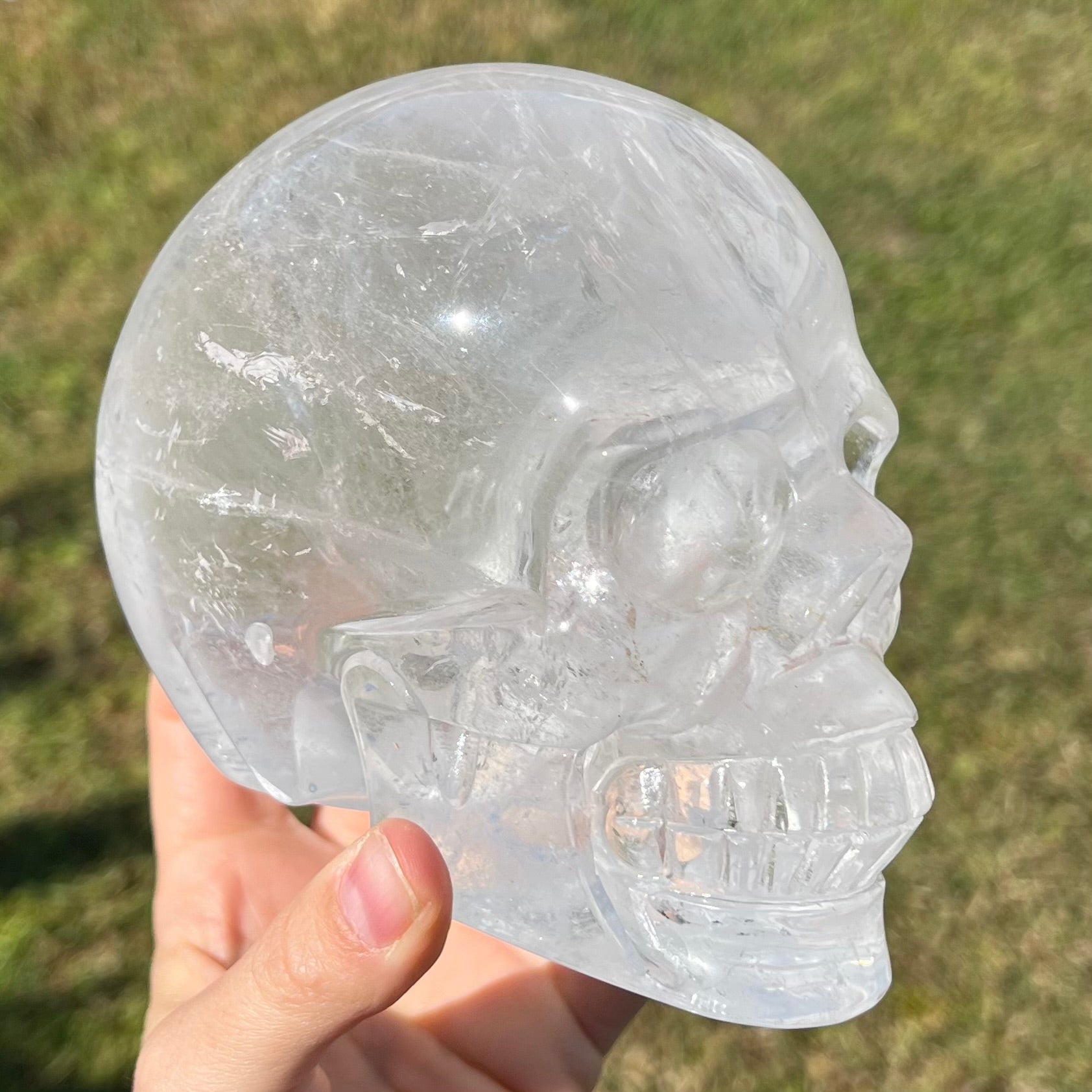 Clear Quartz Skull Carving