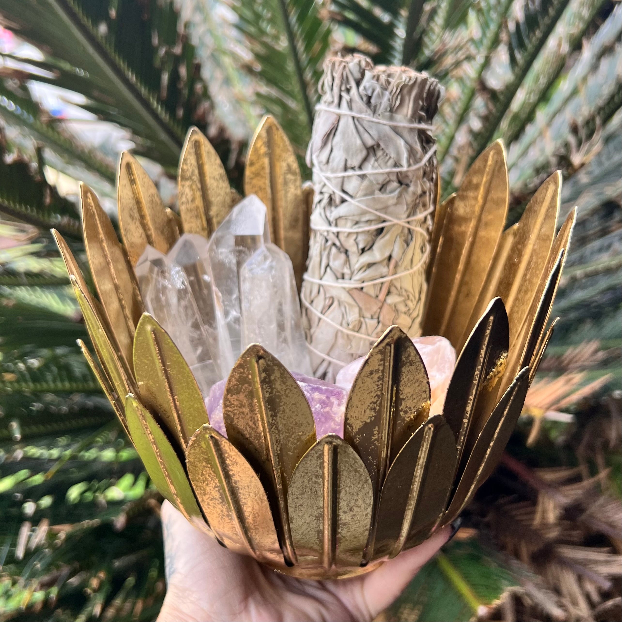 Metal Candle, Trinket or Sage Holder