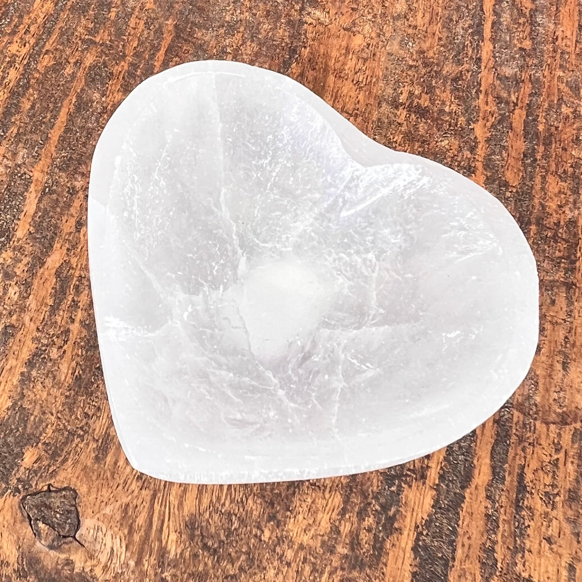 Selenite Cleansing & Charging Heart Bowl ~ Small