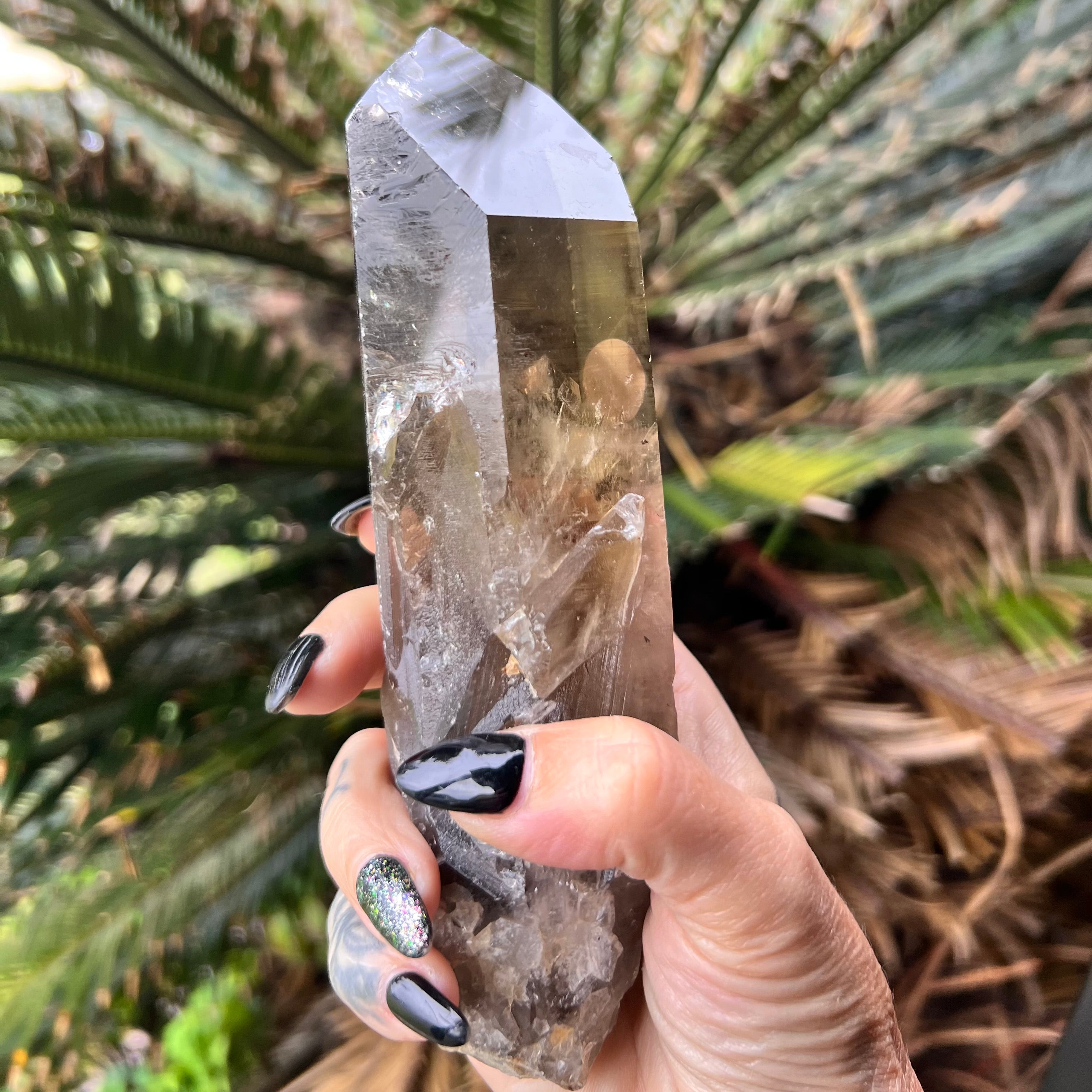 Smokey Quartz Semi Raw Lumerian Healing Wand Point