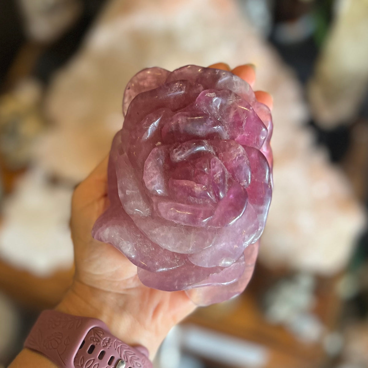 Purple Fluorite Rose