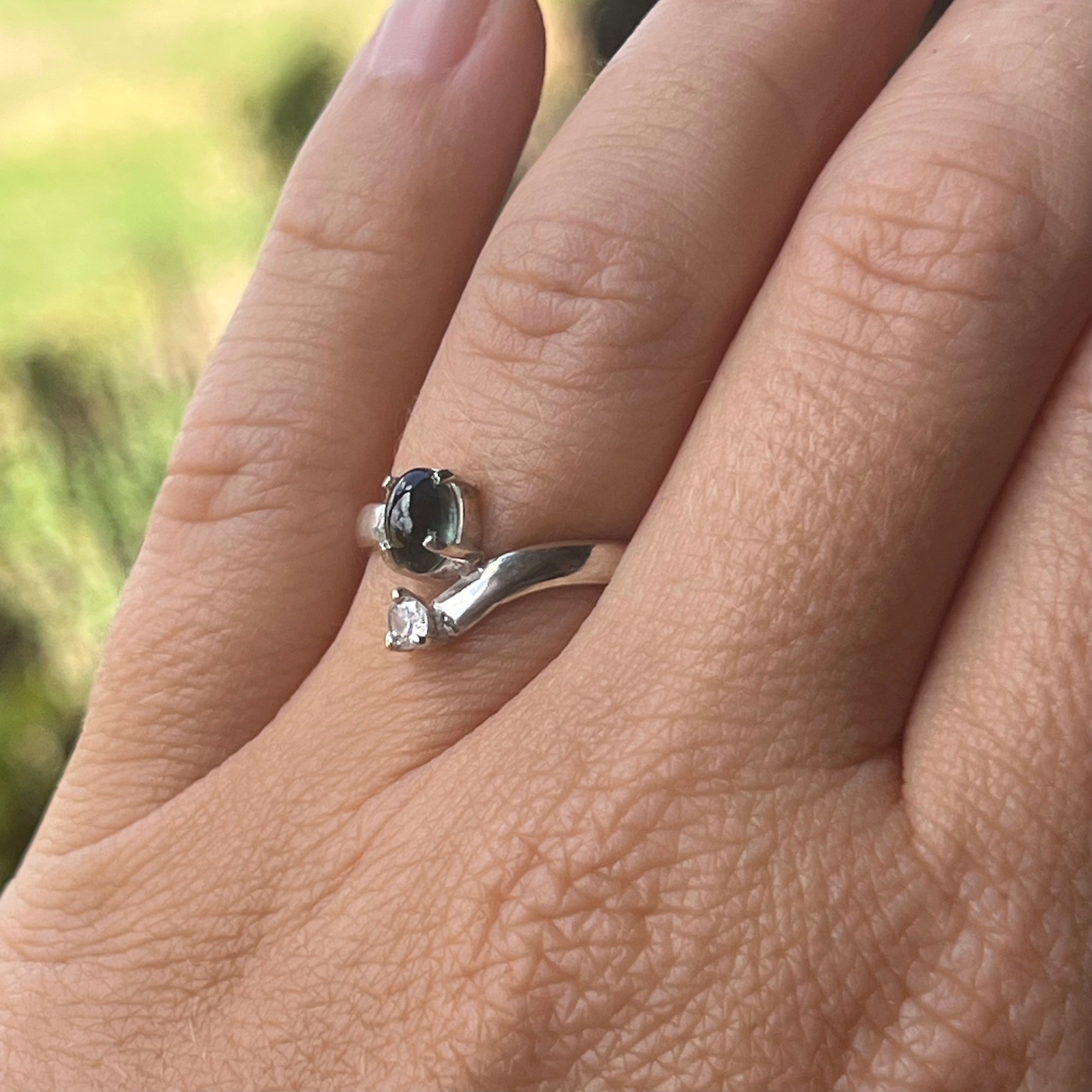 Sapphire ~ Sterling Silver Ring ~ Size 6