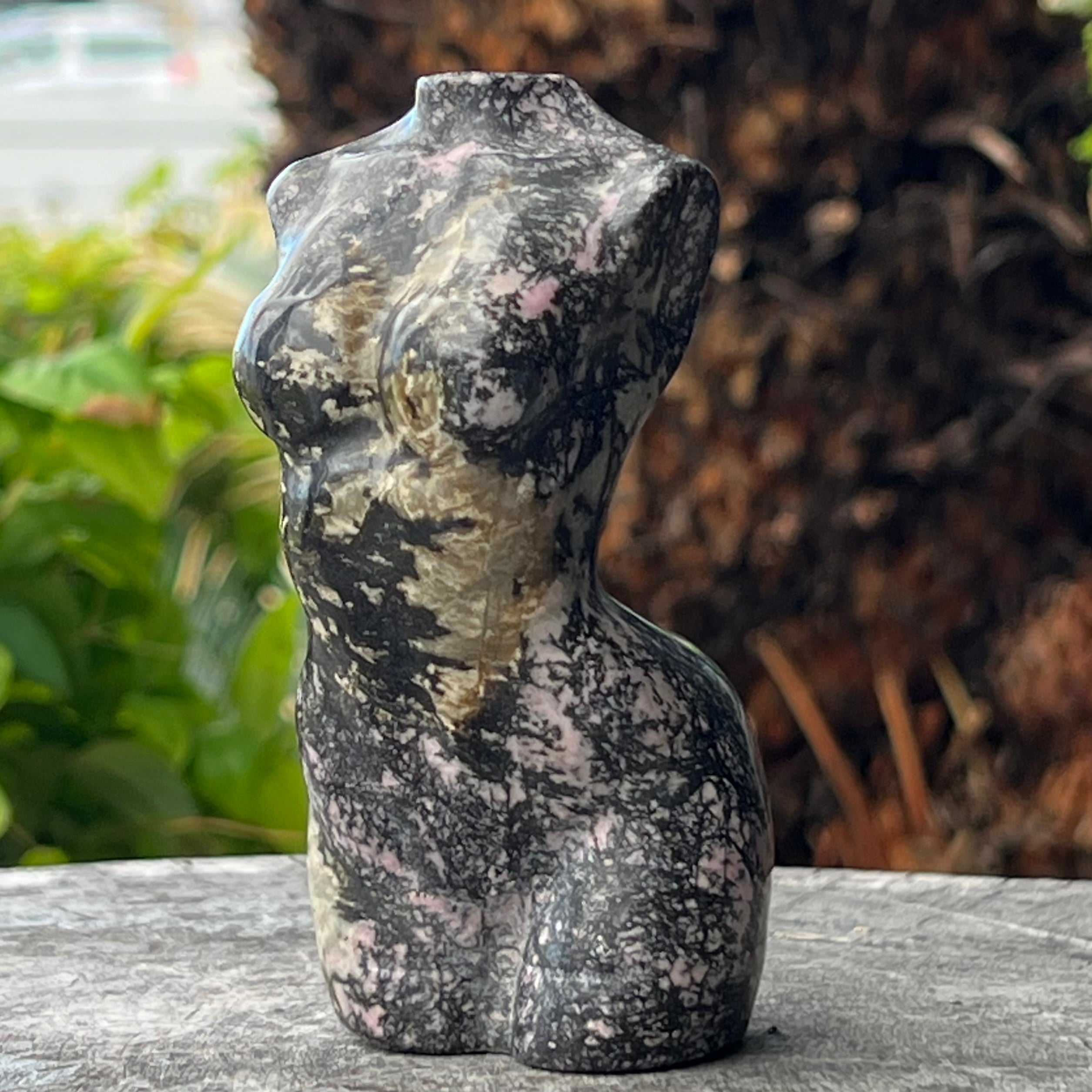 Rhodonite Lady Body Carving