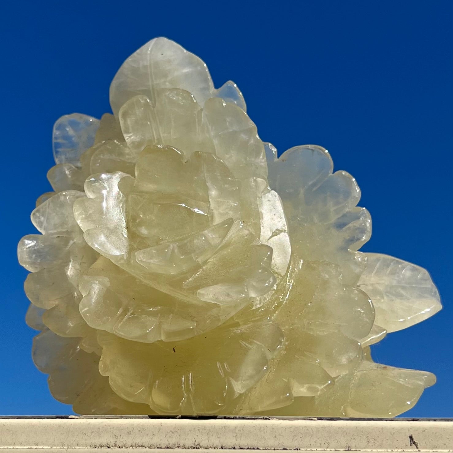 Citrine Rose Carving - Large