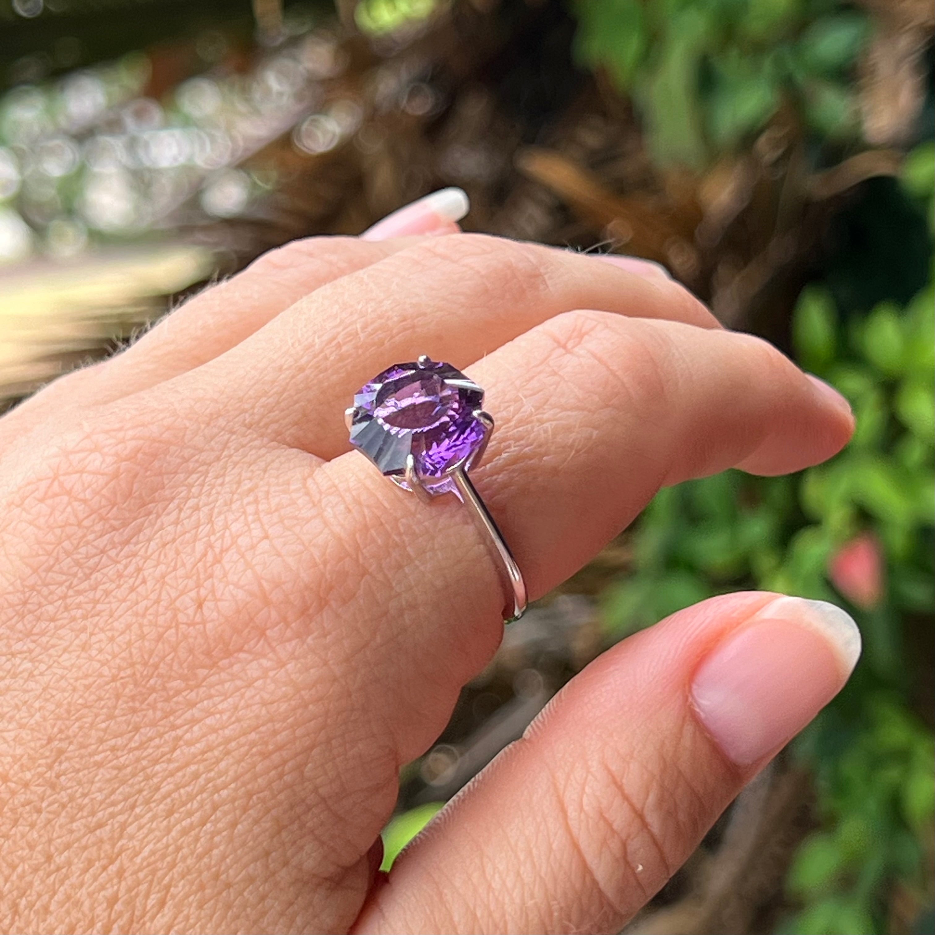Amethyst Sterling Silver Ring ~ 9