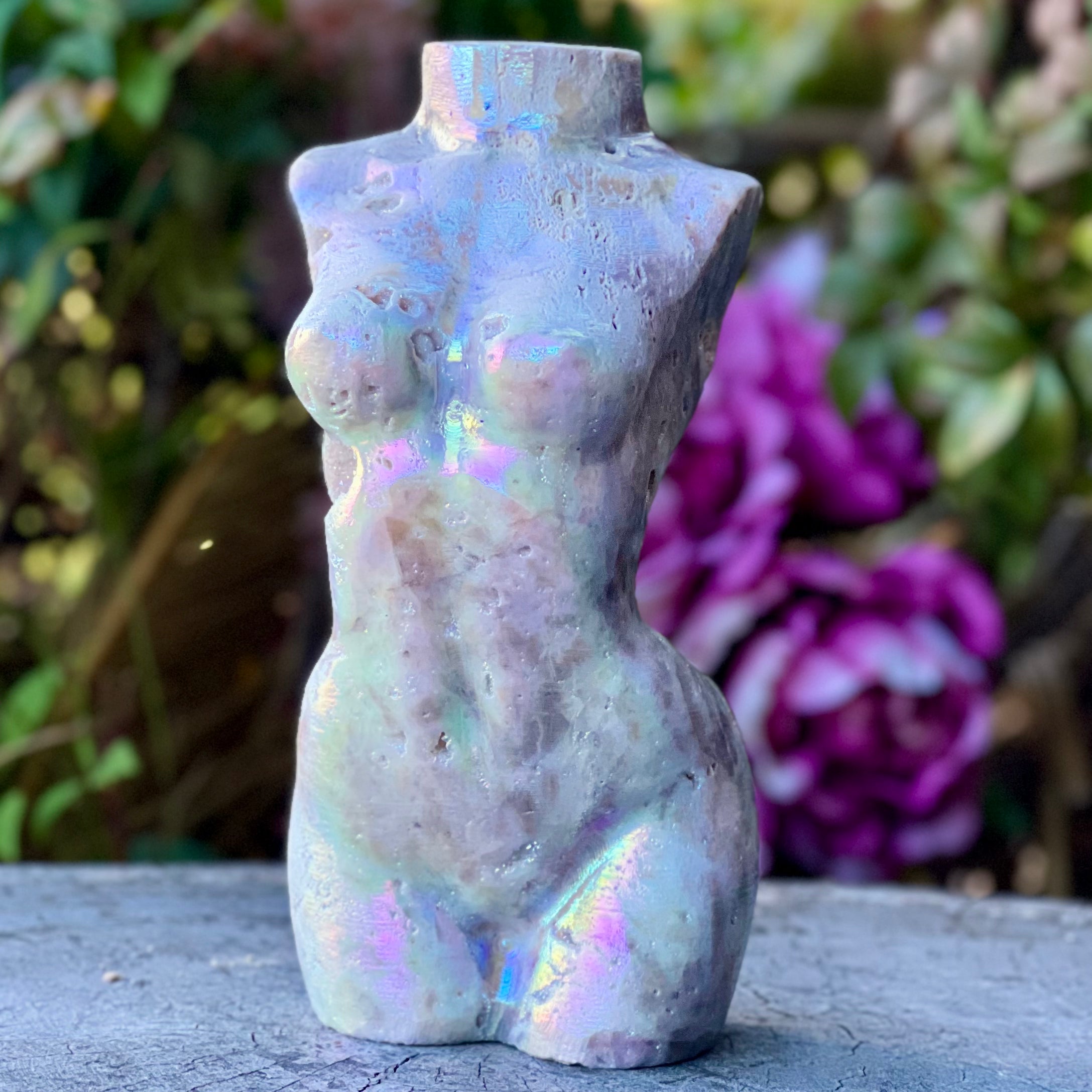 Sphalerite Electroplated Lady Body Carving