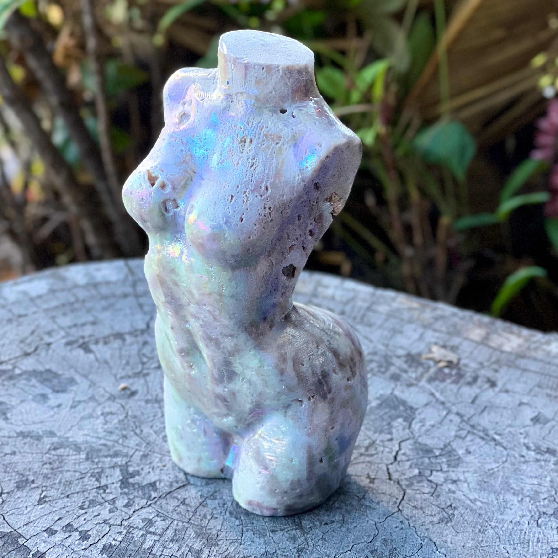 Sphalerite Electroplated Lady Body Carving