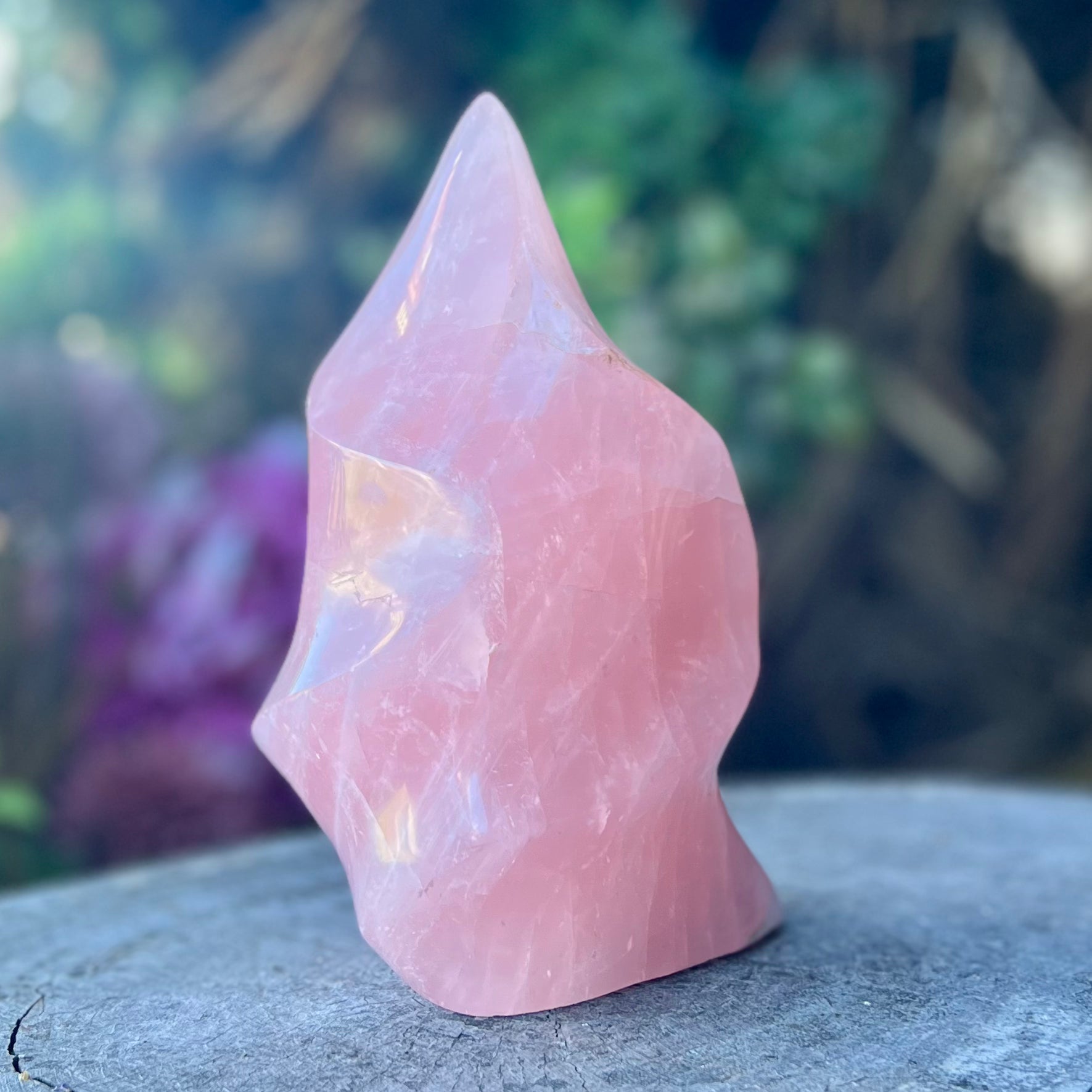 Large Rose Quartz Flame