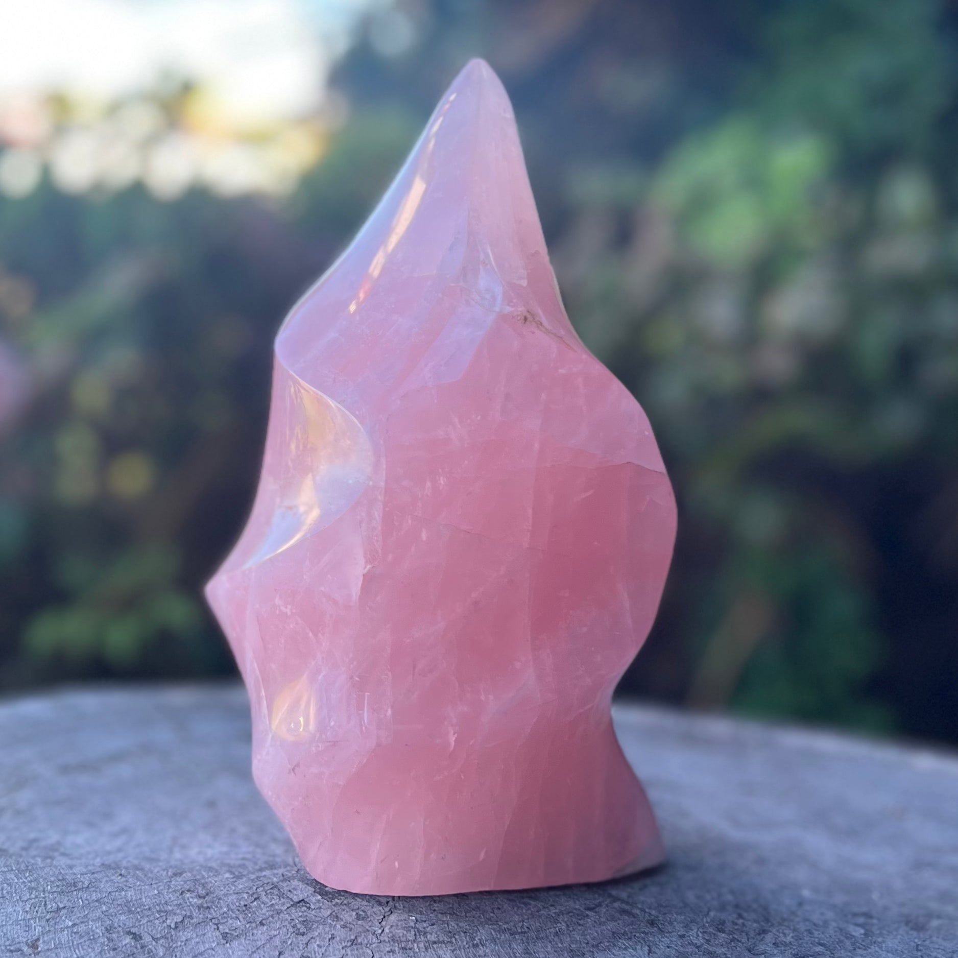 Large Rose Quartz Flame