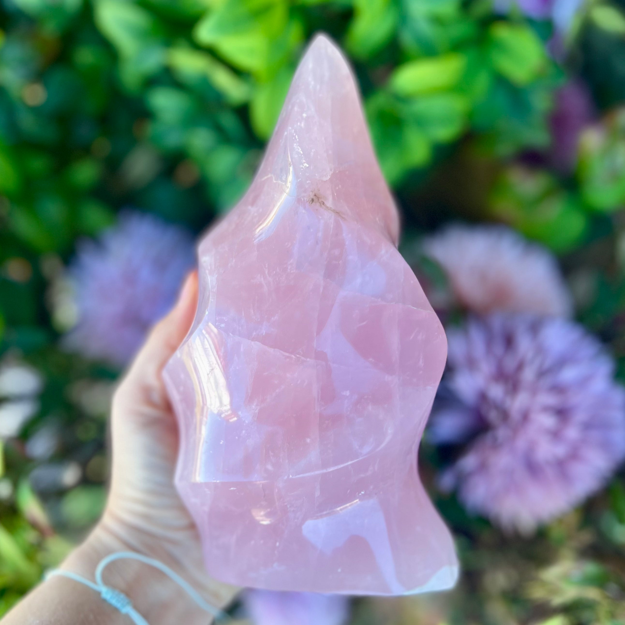 Large Rose Quartz Flame