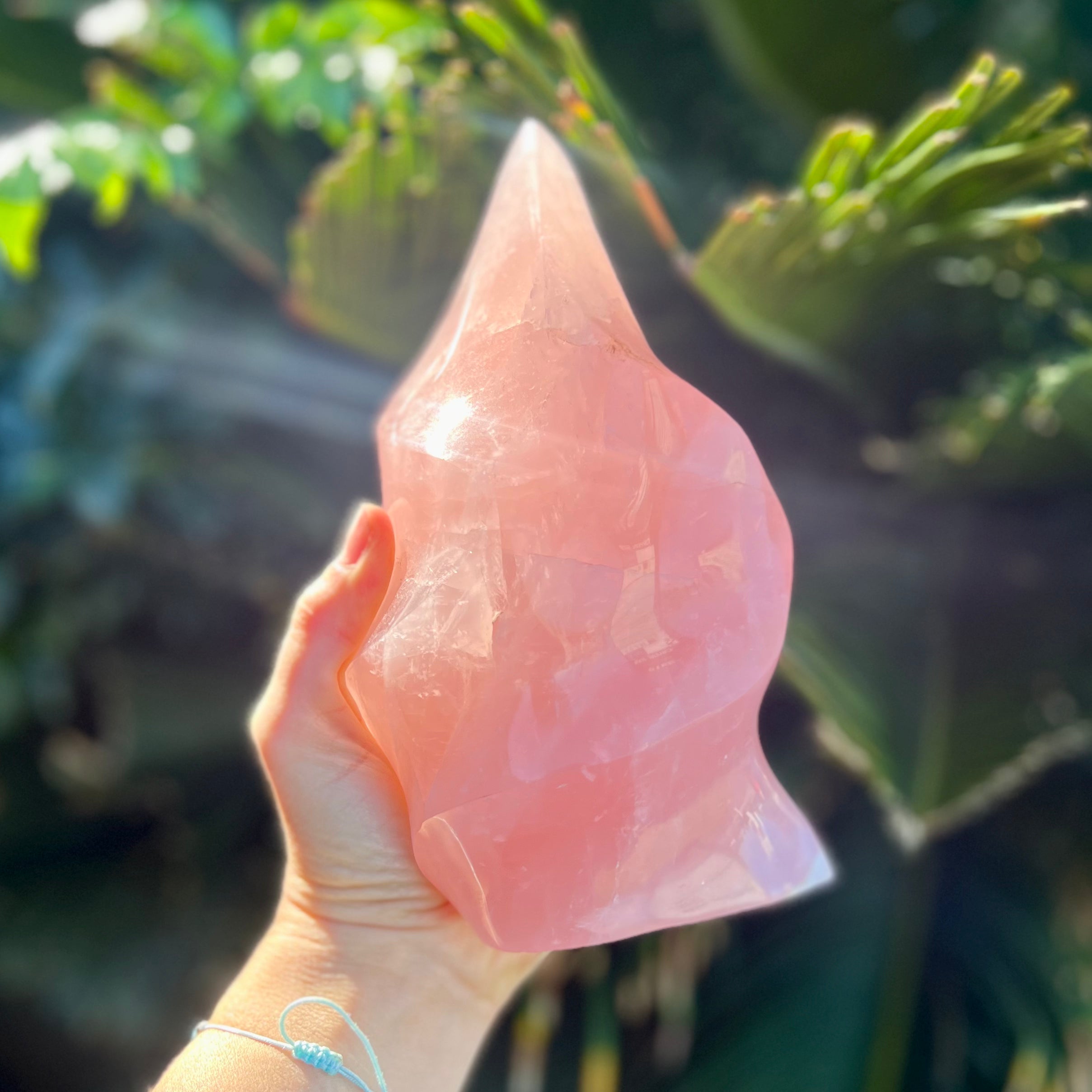 Large Rose Quartz Flame