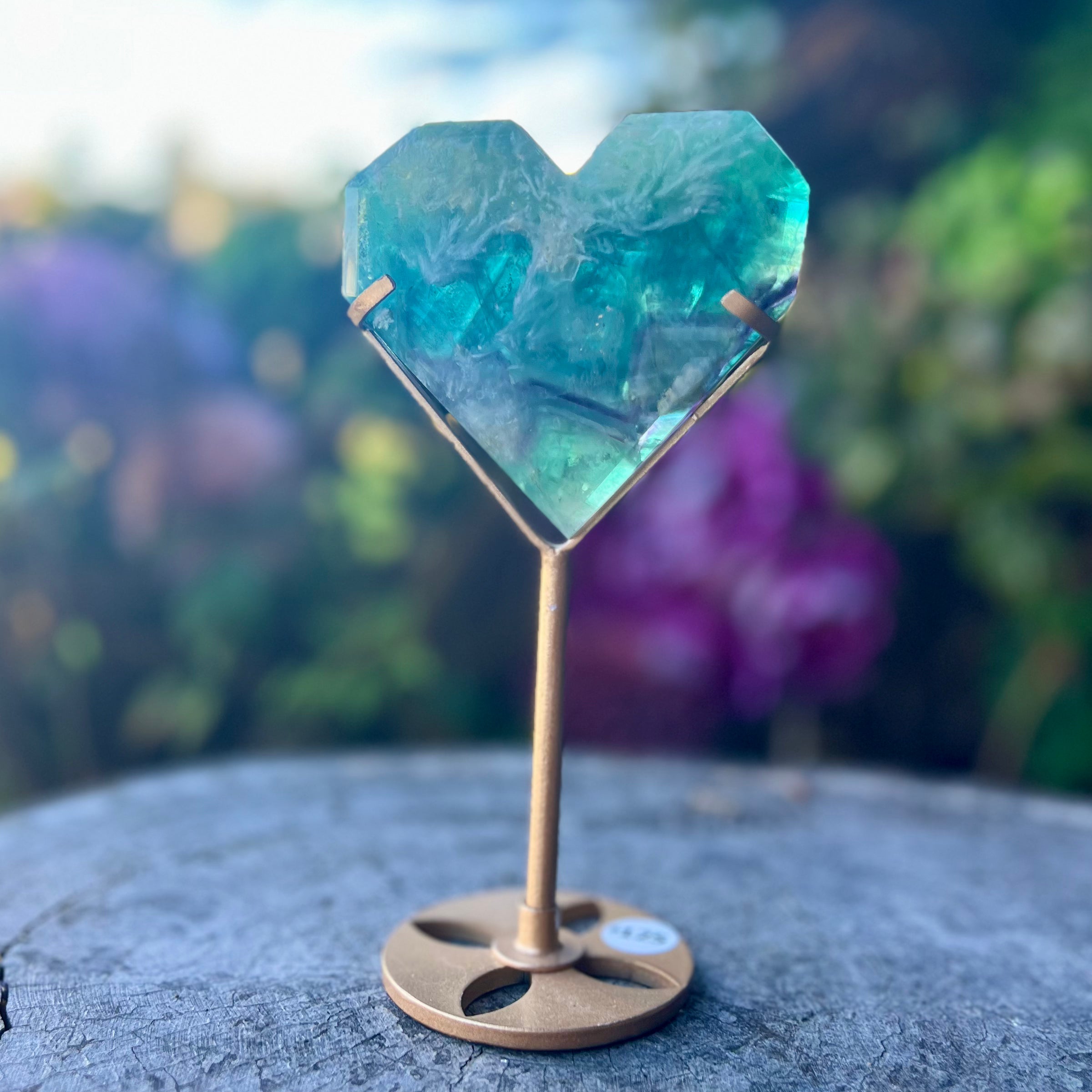 Fluorite Heart - With Stand