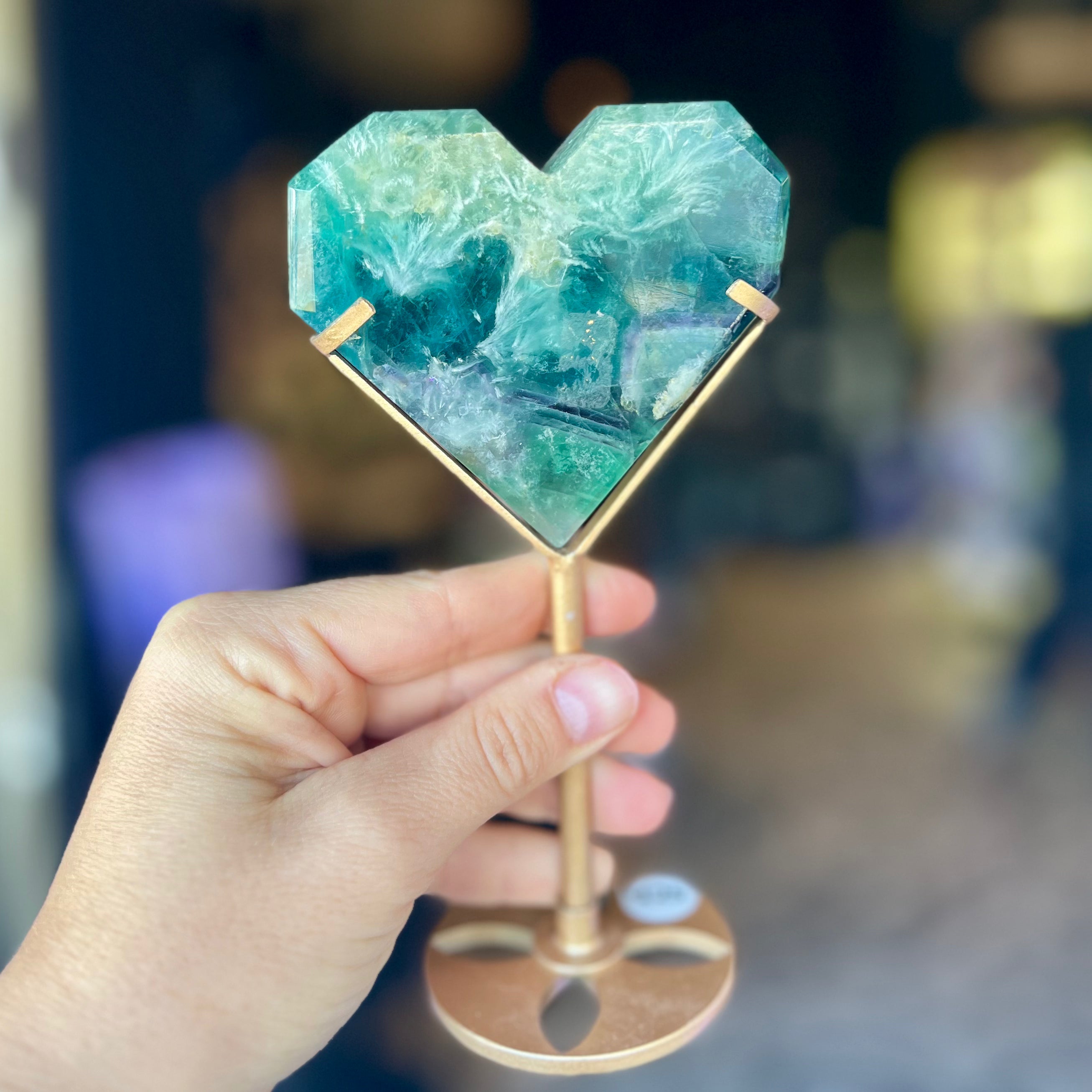 Fluorite Heart - With Stand