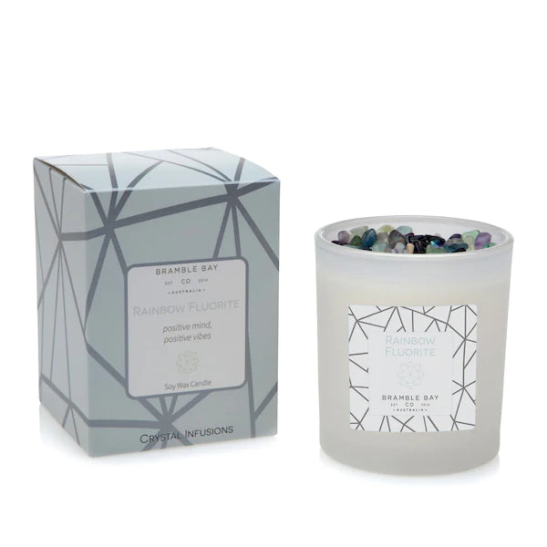 Rainbow Fluorite Crystal Candle