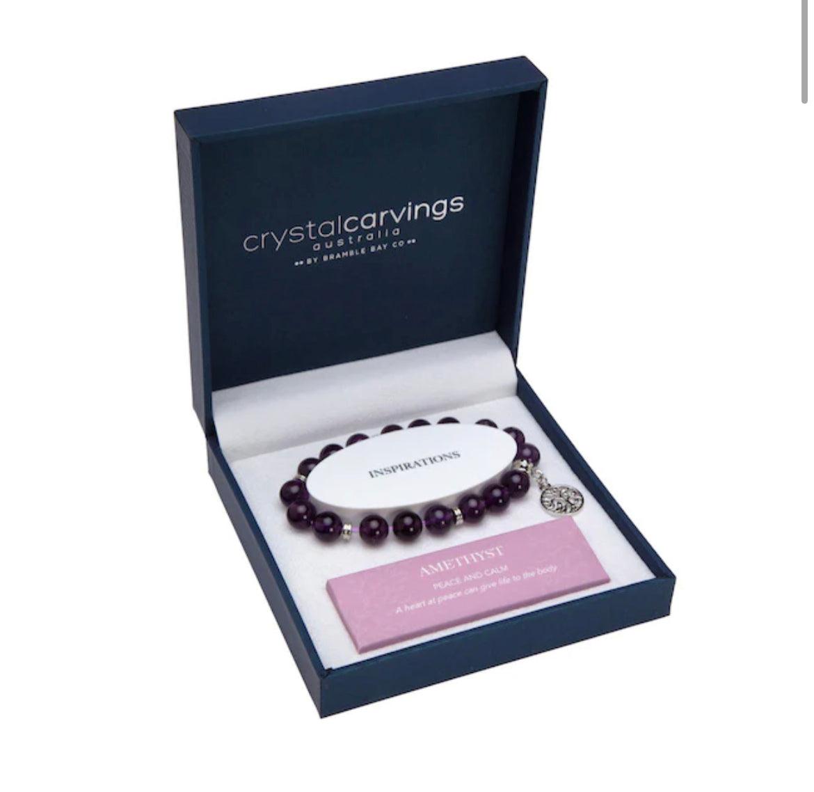 Amethyst Tree of Life Inspiration Boxed Charm Bracelet - Muse Crystals & Mystical Gifts