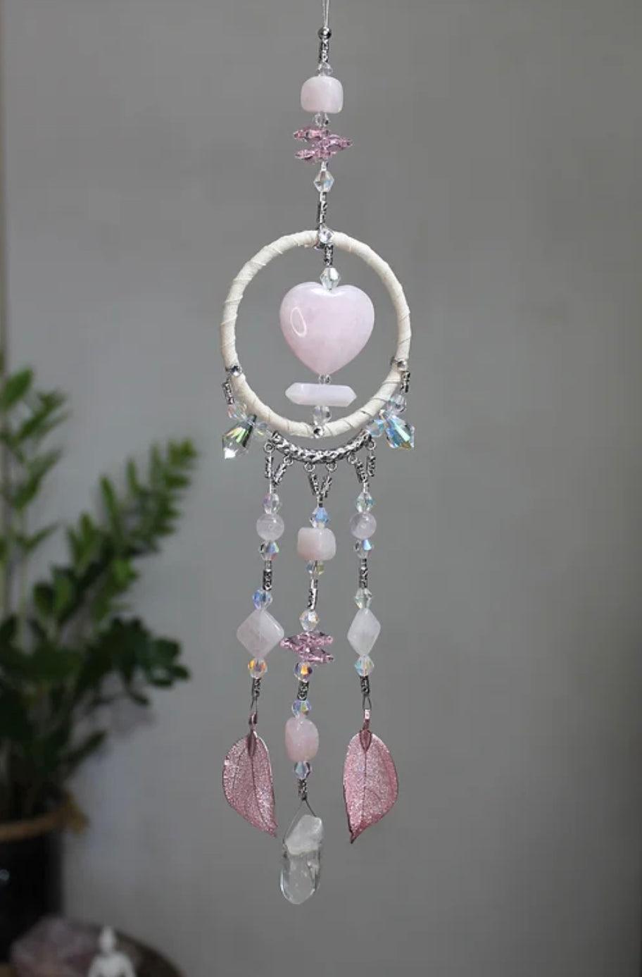Mini Dream Catcher | Rose Quartz – Muse Crystals & Mystical Gifts