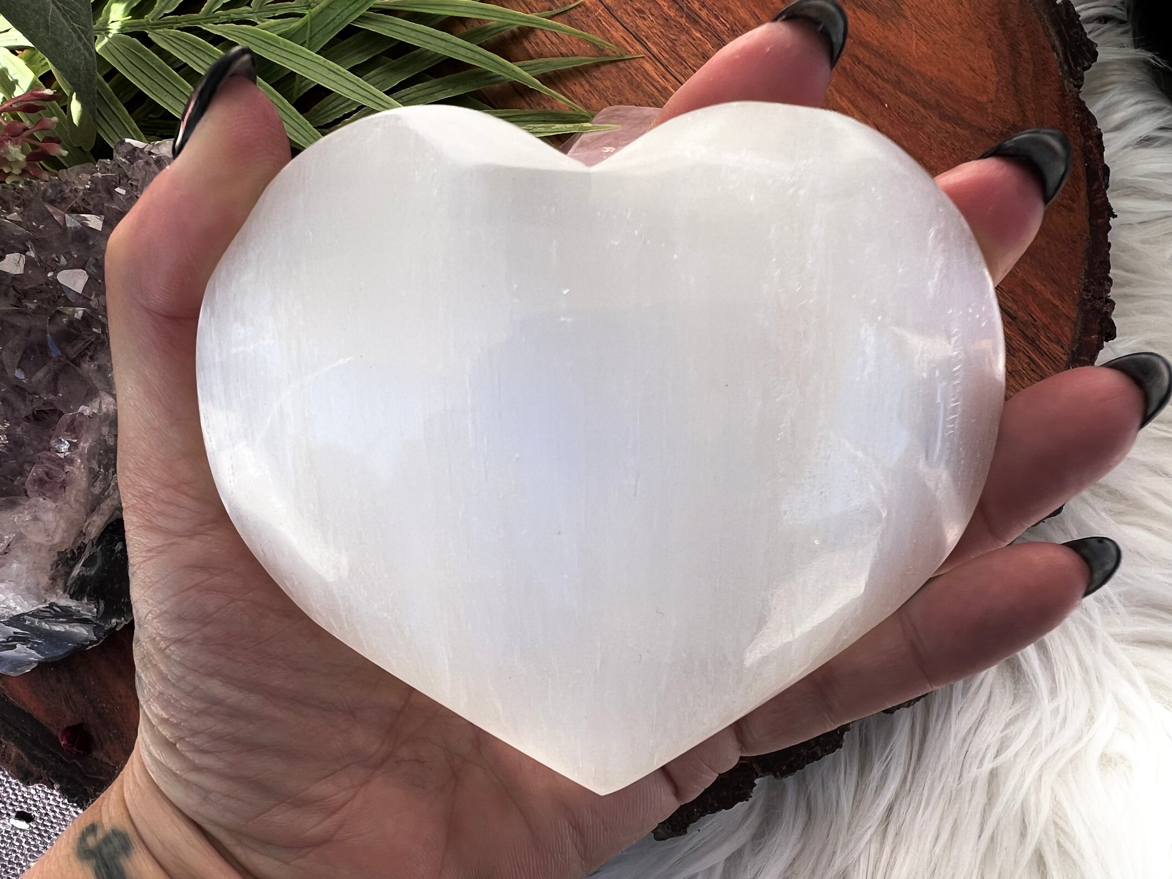 Selenite Puffy Heart Large - Muse Crystals & Mystical Gifts
