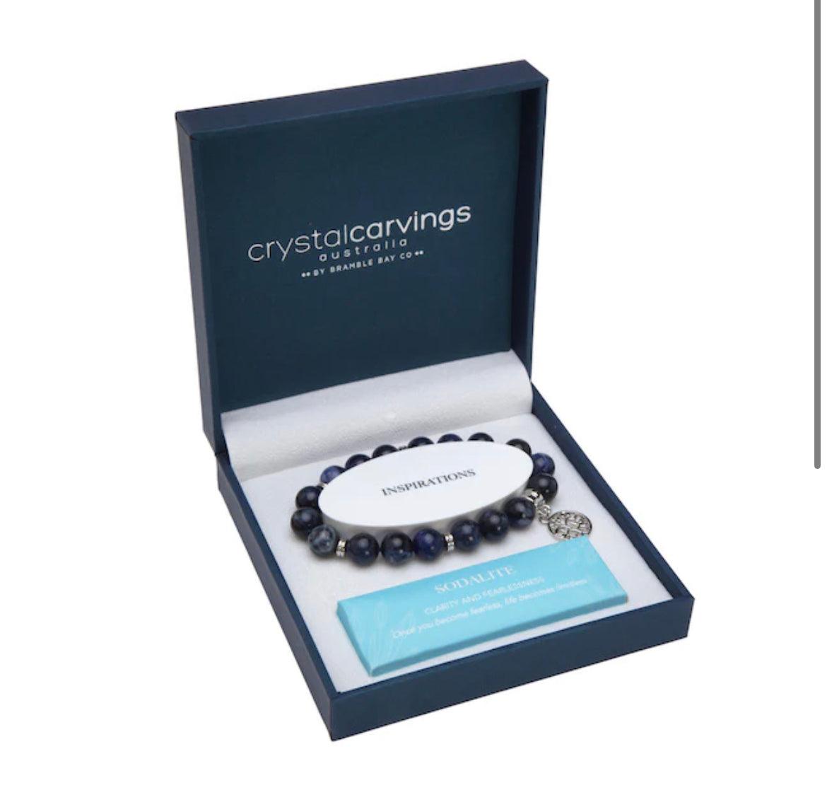 Sodalite Tree of Life Inspiration Boxed Charm Bracelet - Muse Crystals & Mystical Gifts