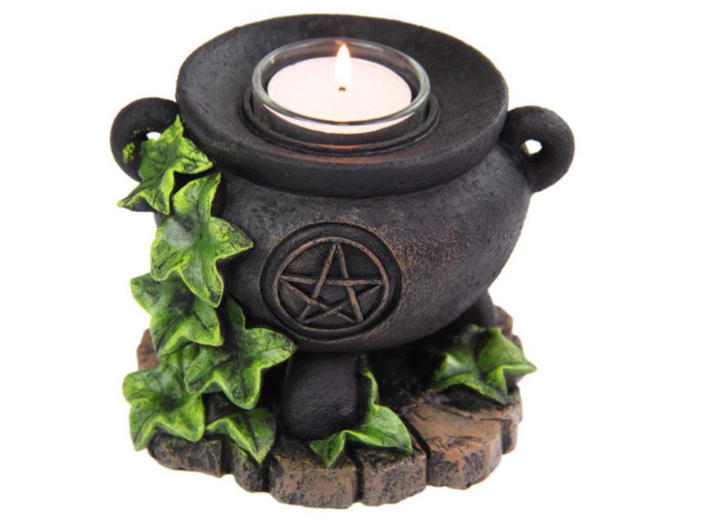 Witches Cauldron Tea Light Candle Holder - Muse Crystals & Mystical Gifts
