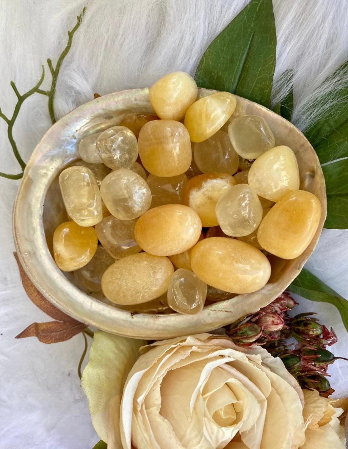 Yellow Calcite Tumble Stone - Muse Crystals & Mystical Gifts