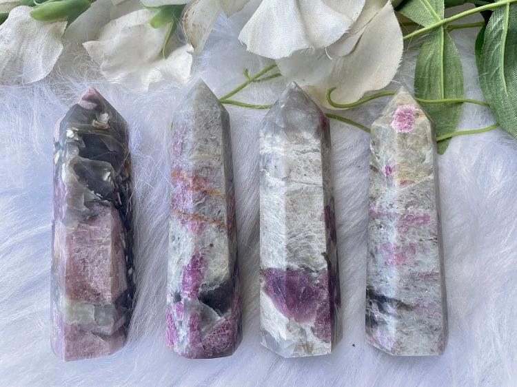 Rubellite - Pink Tourmaline Generator Tower Medium - Muse Crystals & Mystical Gifts