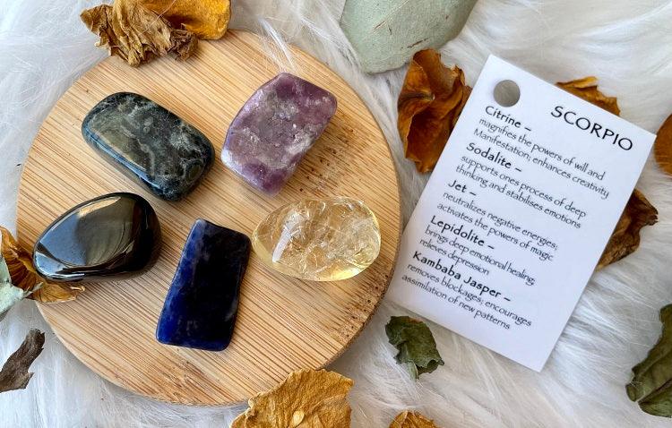 Scorpio Zodiac Tumble Stone Bag - Muse Crystals & Mystical Gifts