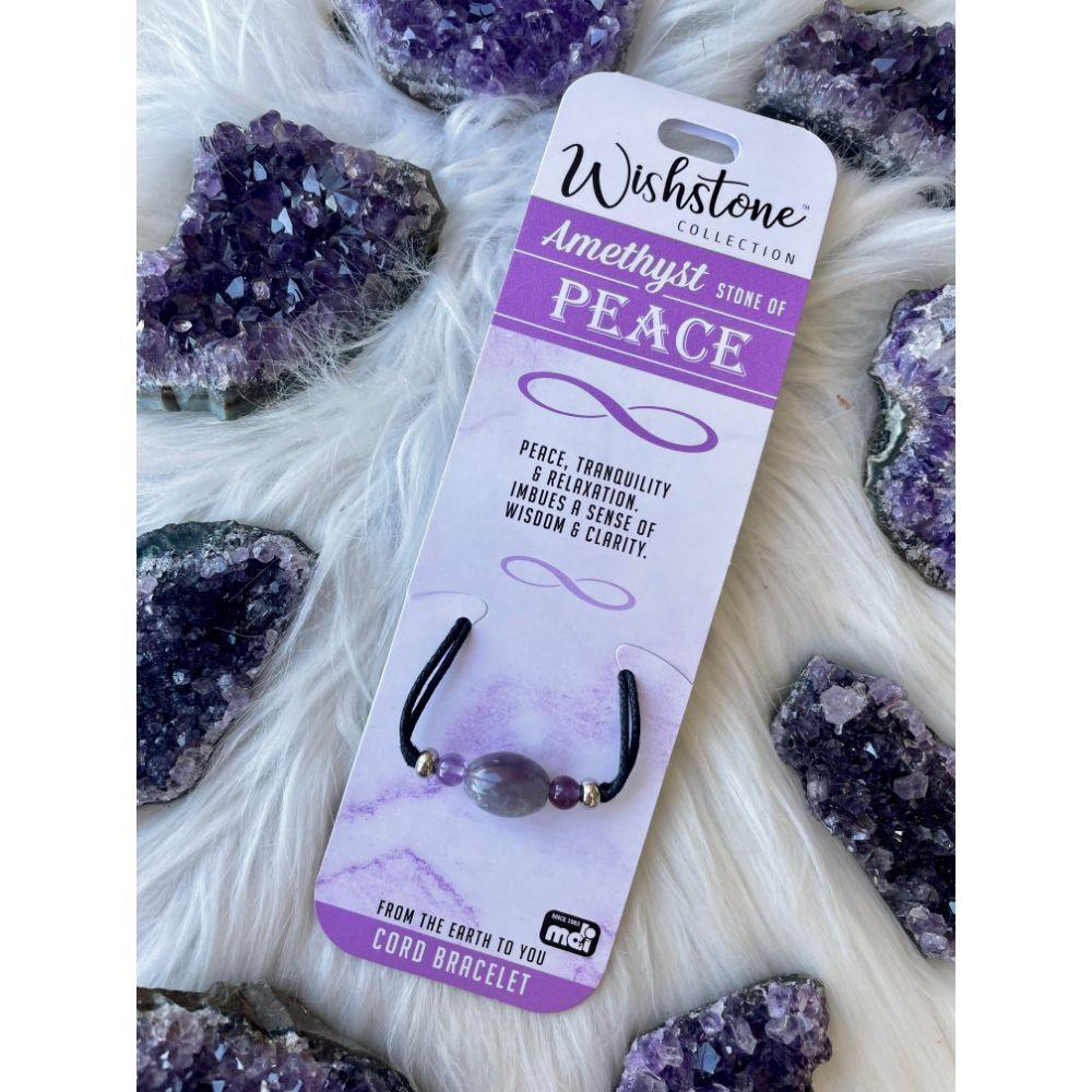 Wishstone Collection | Amethyst Cord Bracelet - Muse Crystals & Mystical Gifts