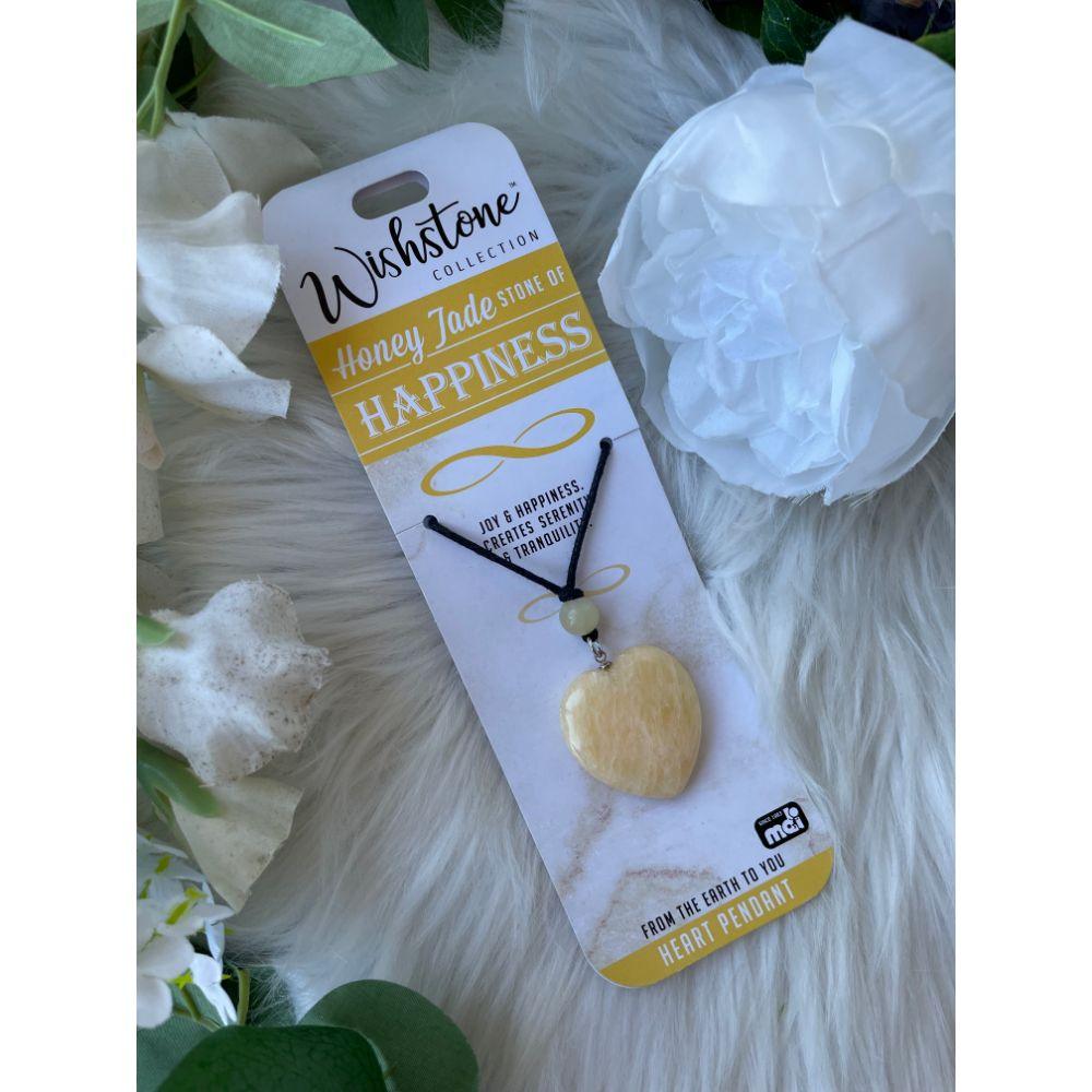 Wishstone Collection | Honey Jade Heart Pendant - Muse Crystals & Mystical Gifts