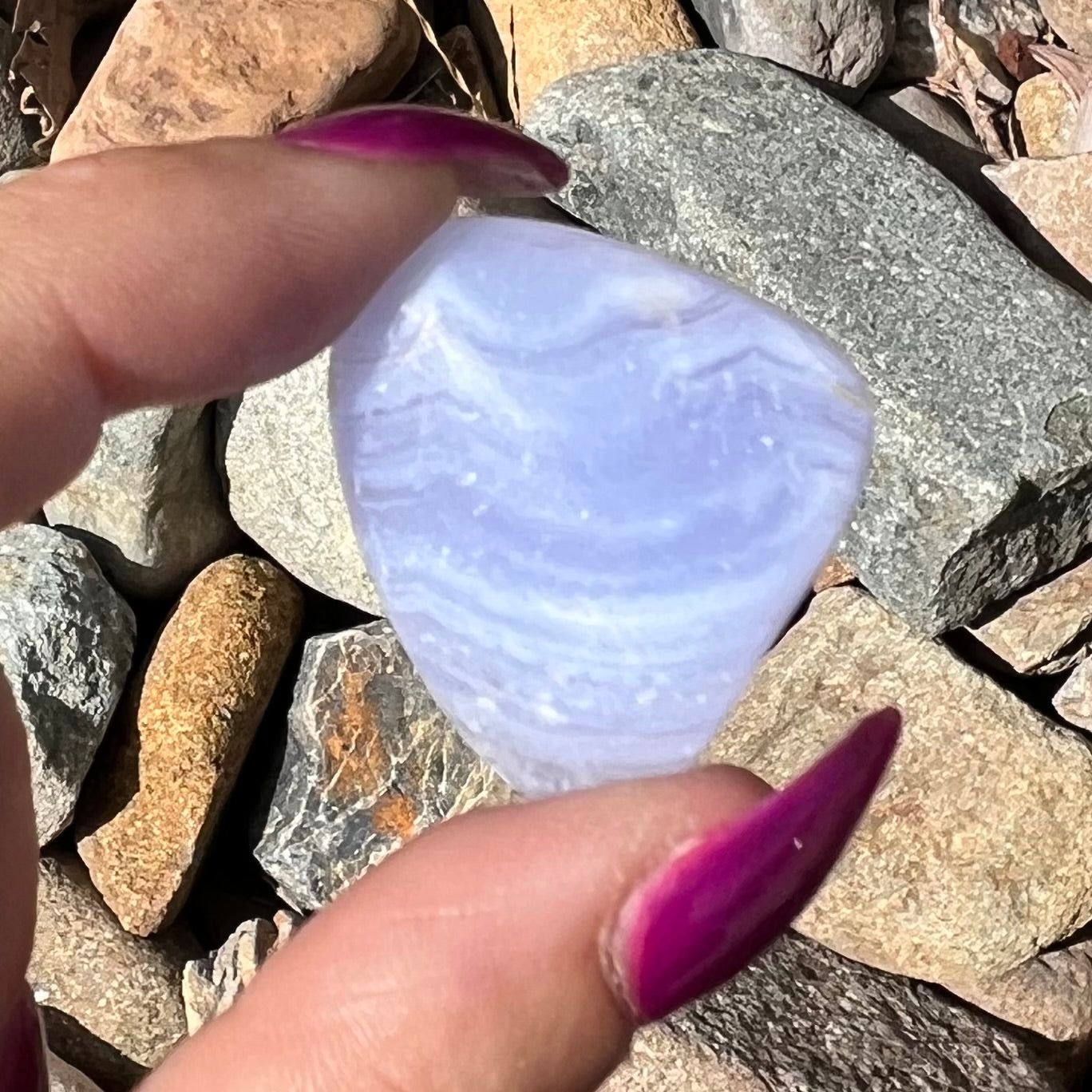 Blue Lace Agate A Grade Tumble Stone