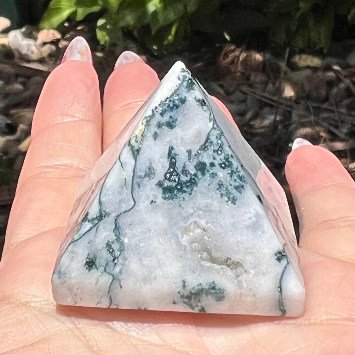 Moss Agate Pyramid