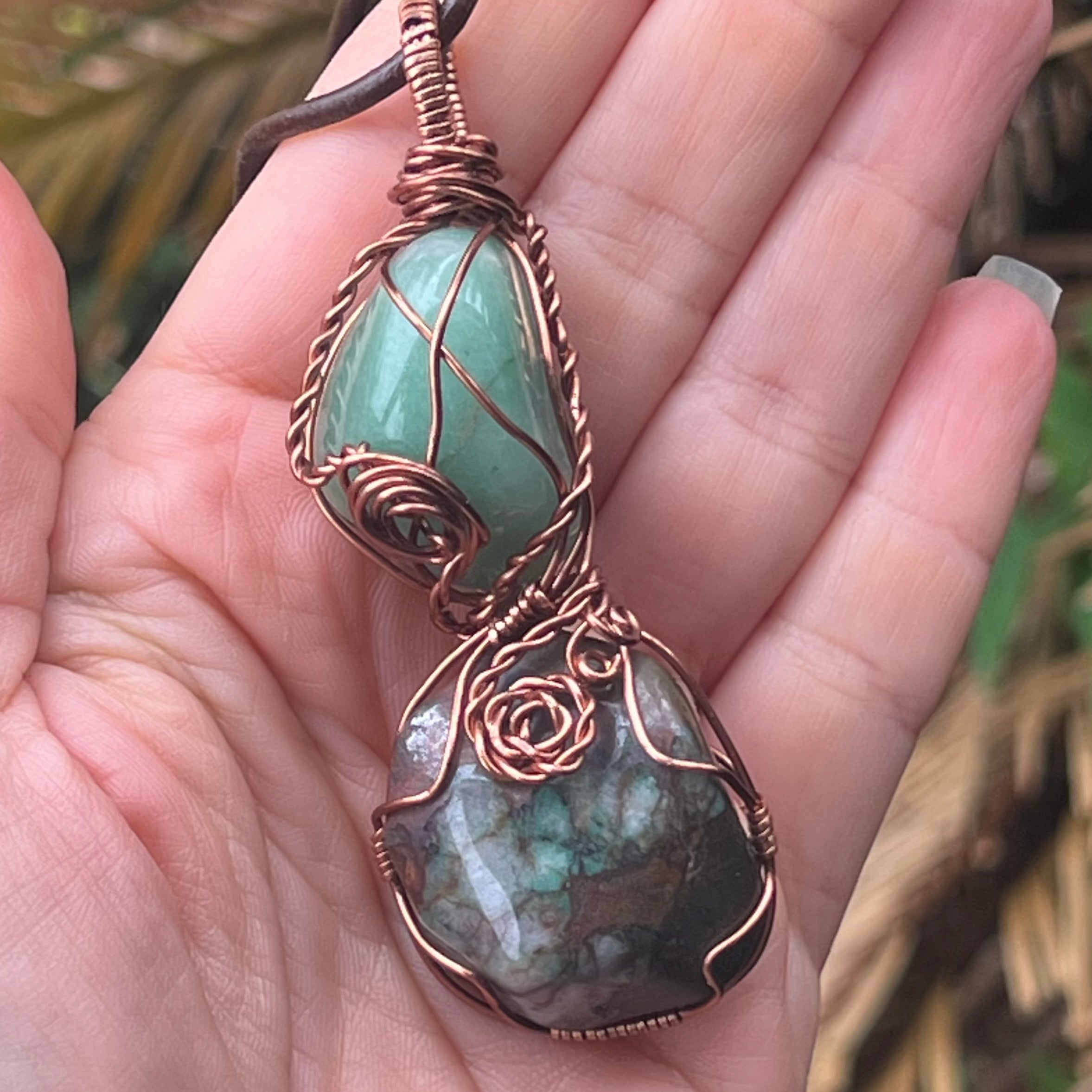 Muse Forged ~ Artesian Green Aventurine & Bloodstone Necklace