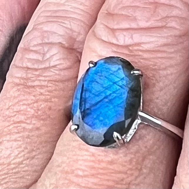 Labradorite ~ Sterling Silver Ring ~ Size 8