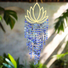 Sea Glass Lotus Wind Chime ~ Blue Serenity ~ Large