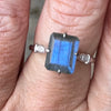 Labradorite with Topaz ~ Sterling Silver Ring ~ Size 7