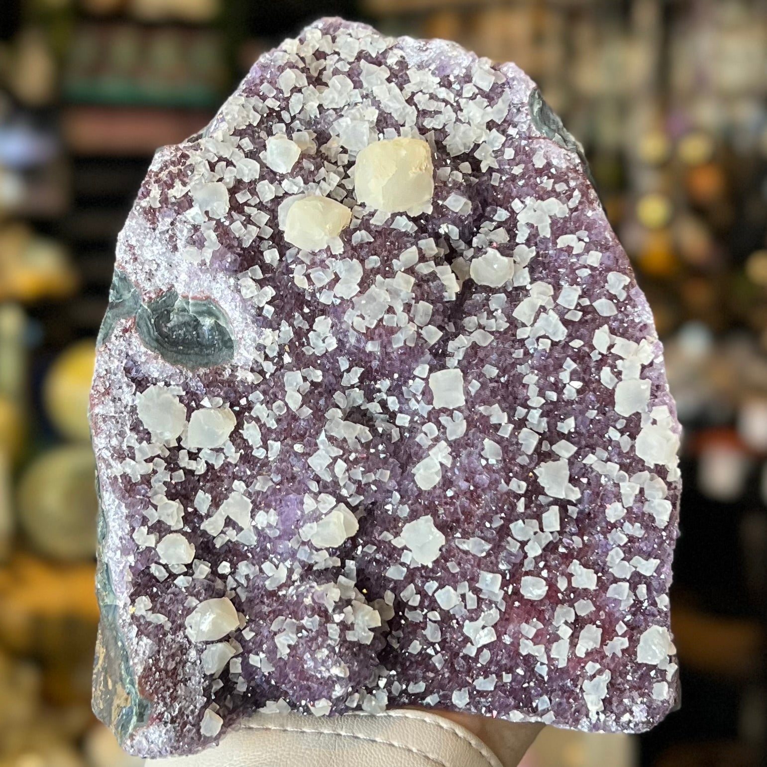 Amethyst Cluster with Calcite Inclusion