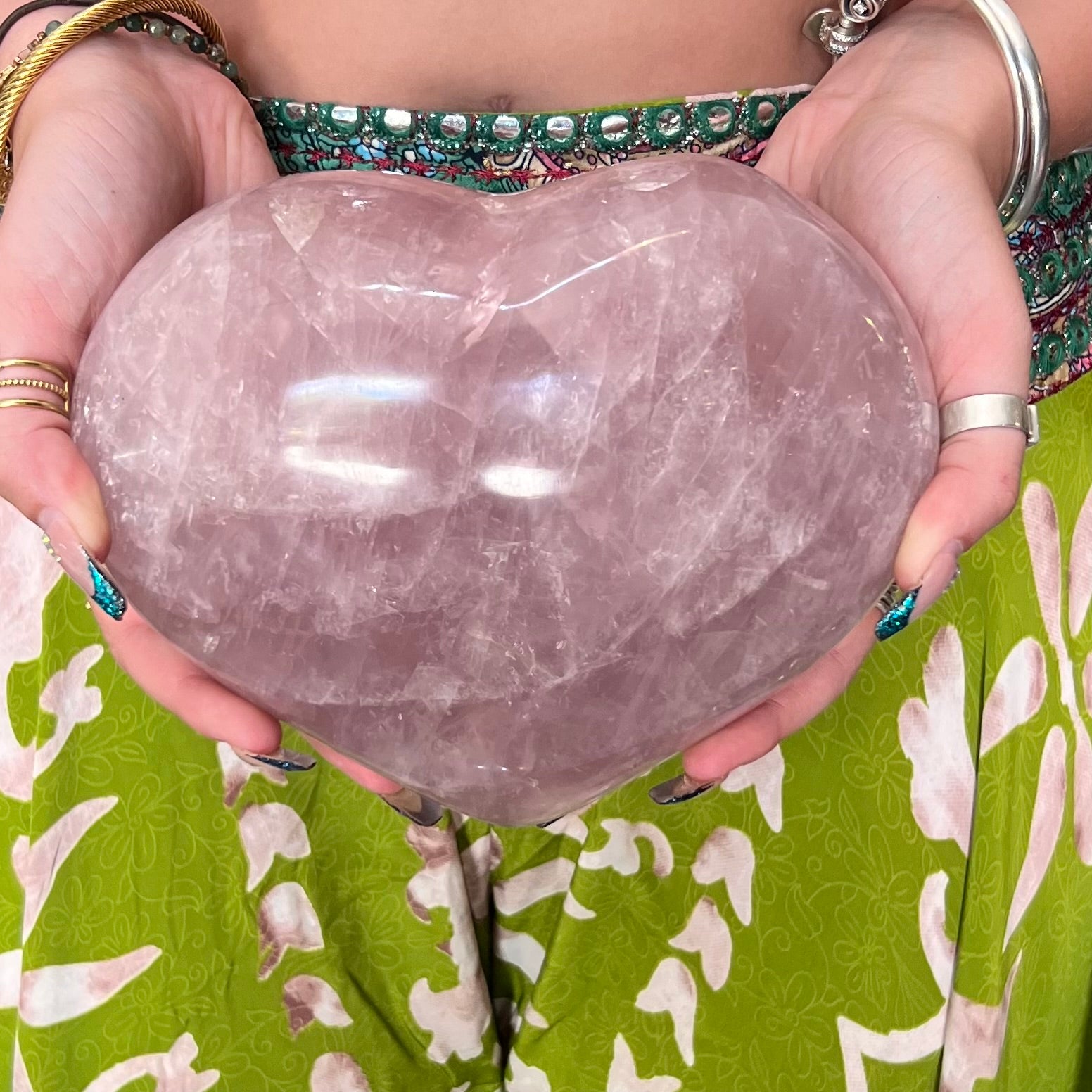 Huge Rose Quartz Puffy Heart