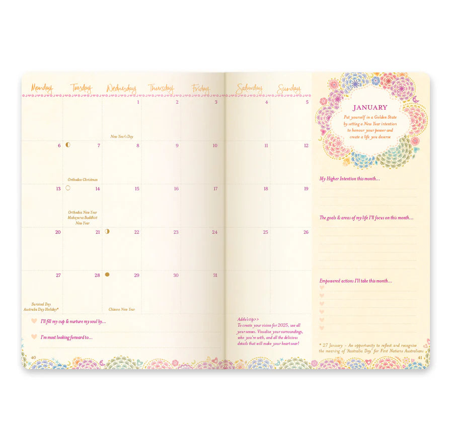 Intrinsic 2025 Diary Planner | The Year to Rise Strong - Positively Pink