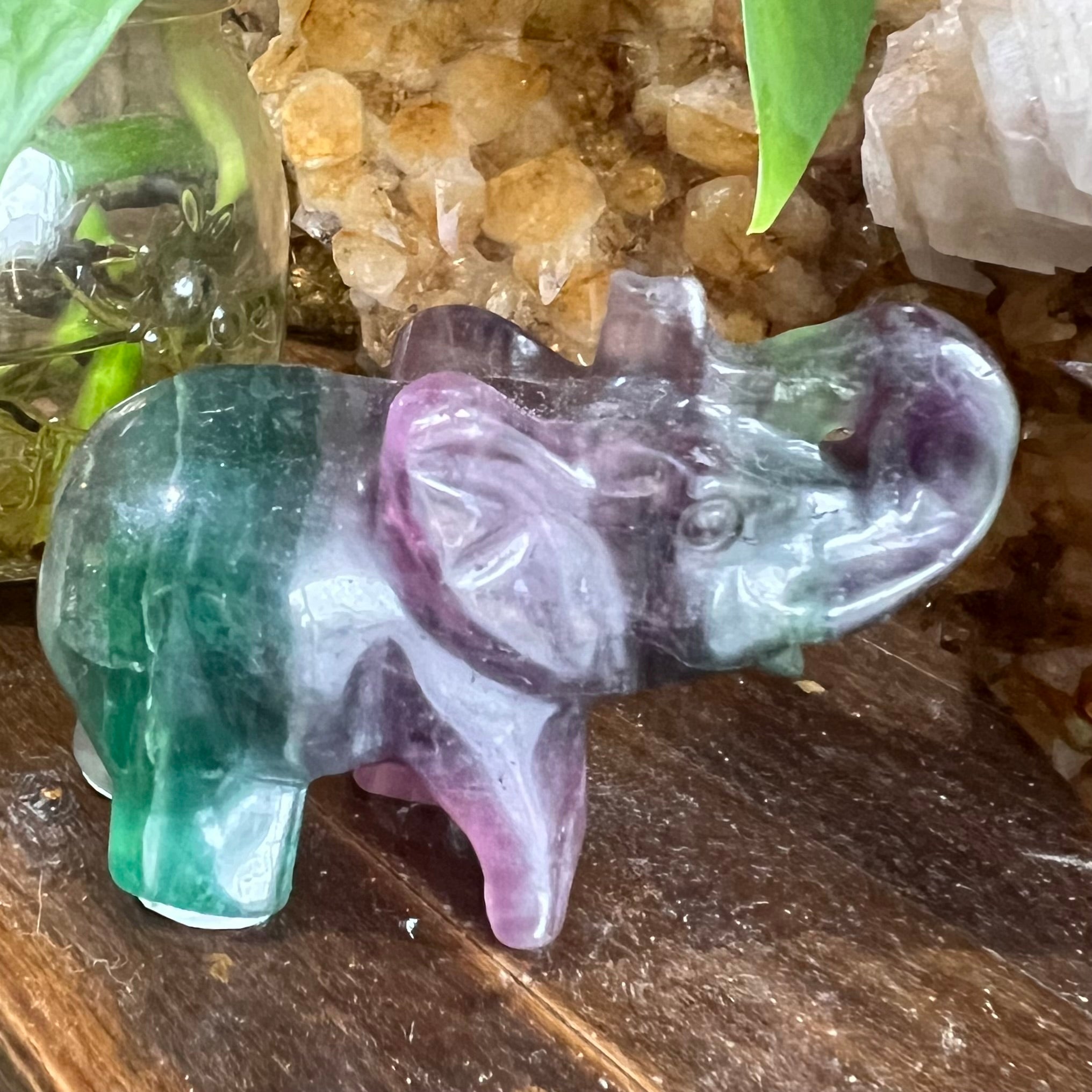 Rainbow Fluorite Elephant