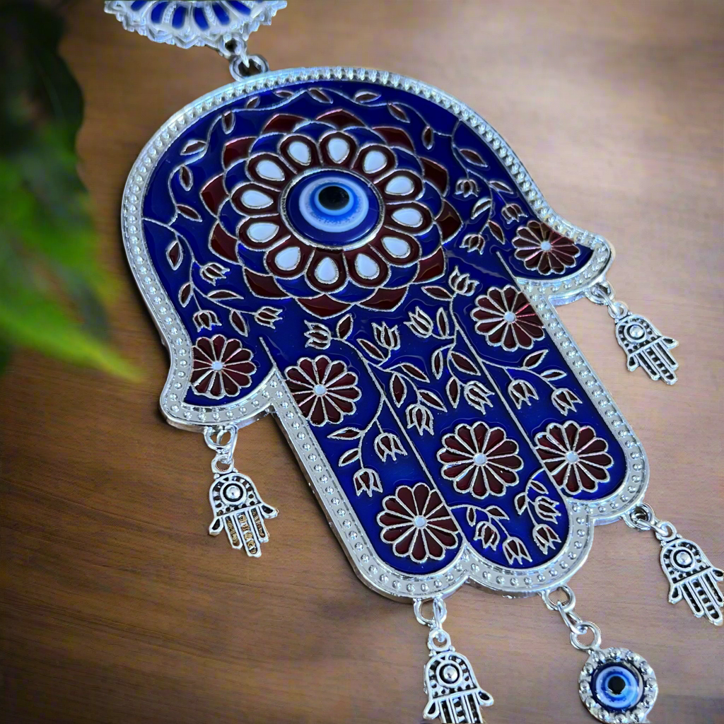 Hamsa Protection Evil Eye Hanger ~ Dark Blue