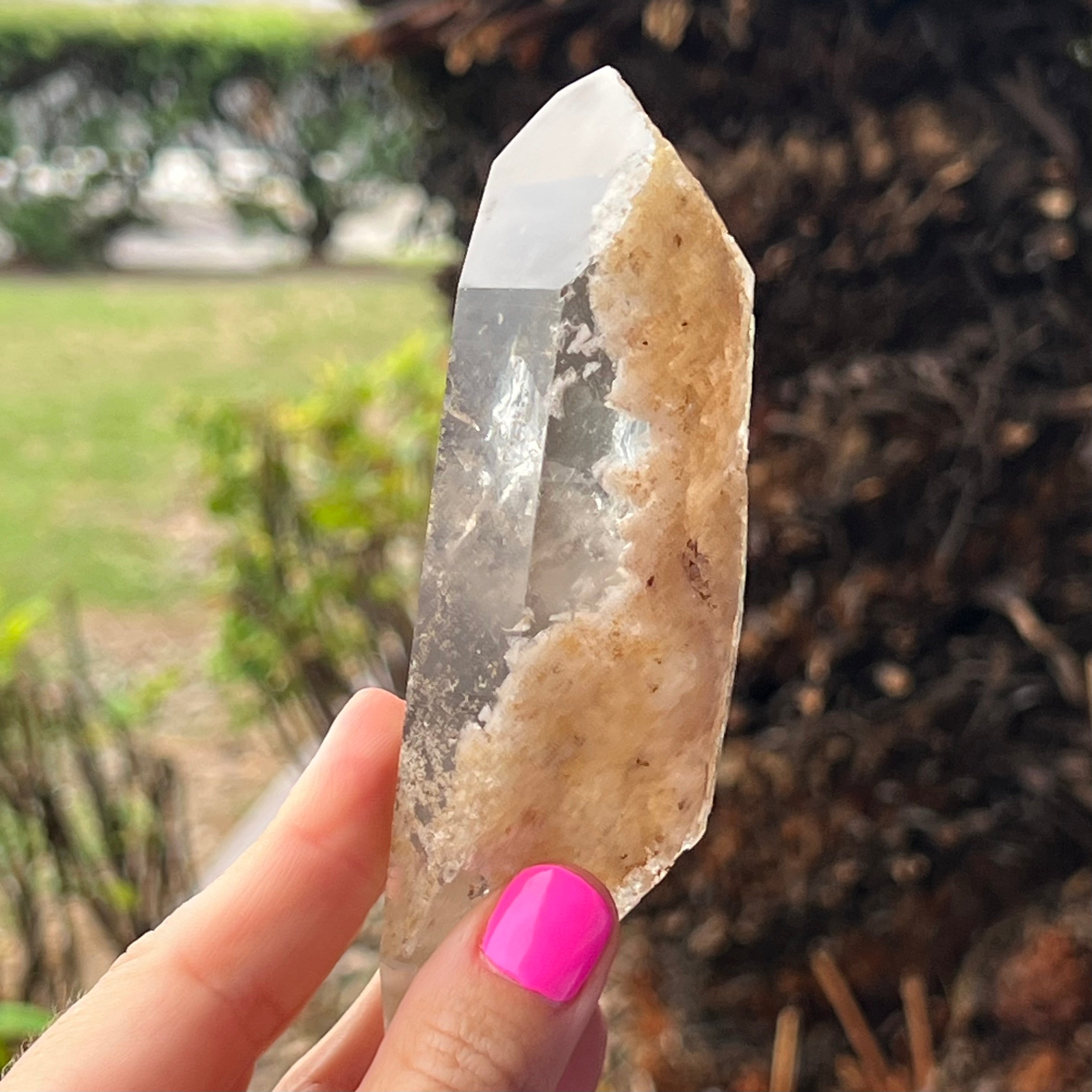 Natural ~ Semi Raw ~ Clear Quartz Point